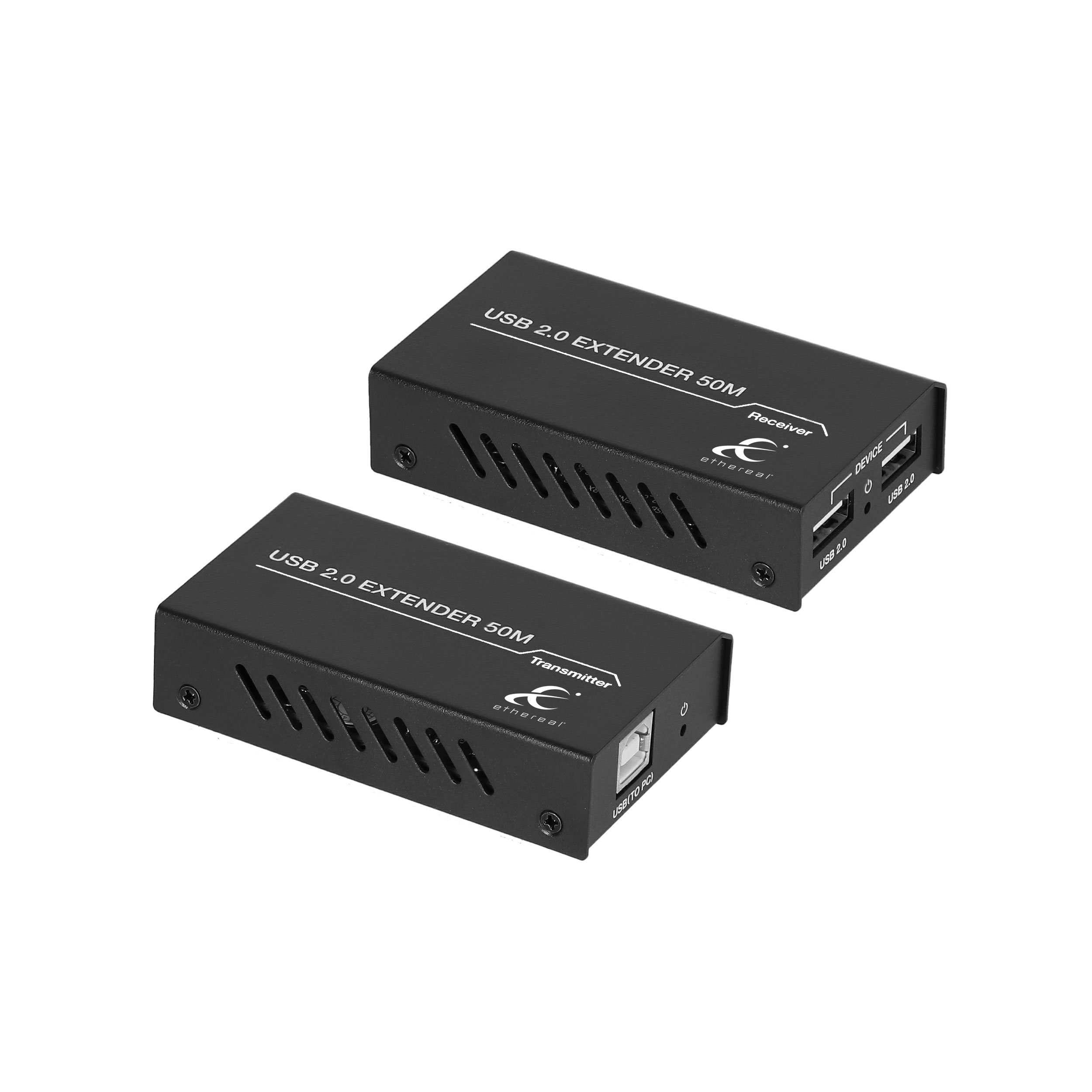 USB 2.0 EXTENDER OVER CAT5/6, TRANSMITTER & RECEIVER, 164FT