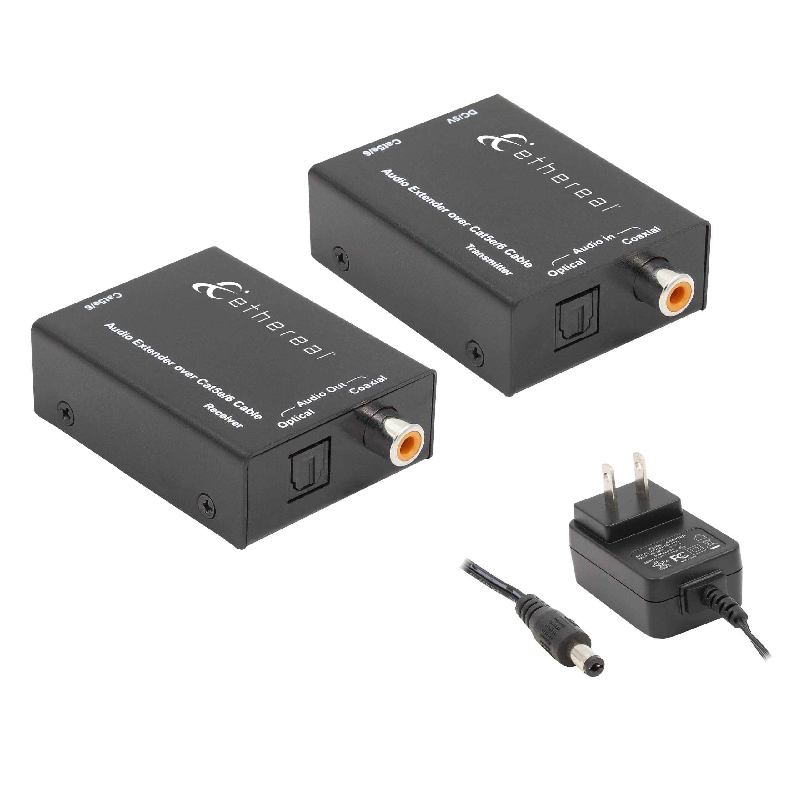 DIGITAL AUDIO EXTENDER, OPTICAL, COAX, CAT5/6, 300M