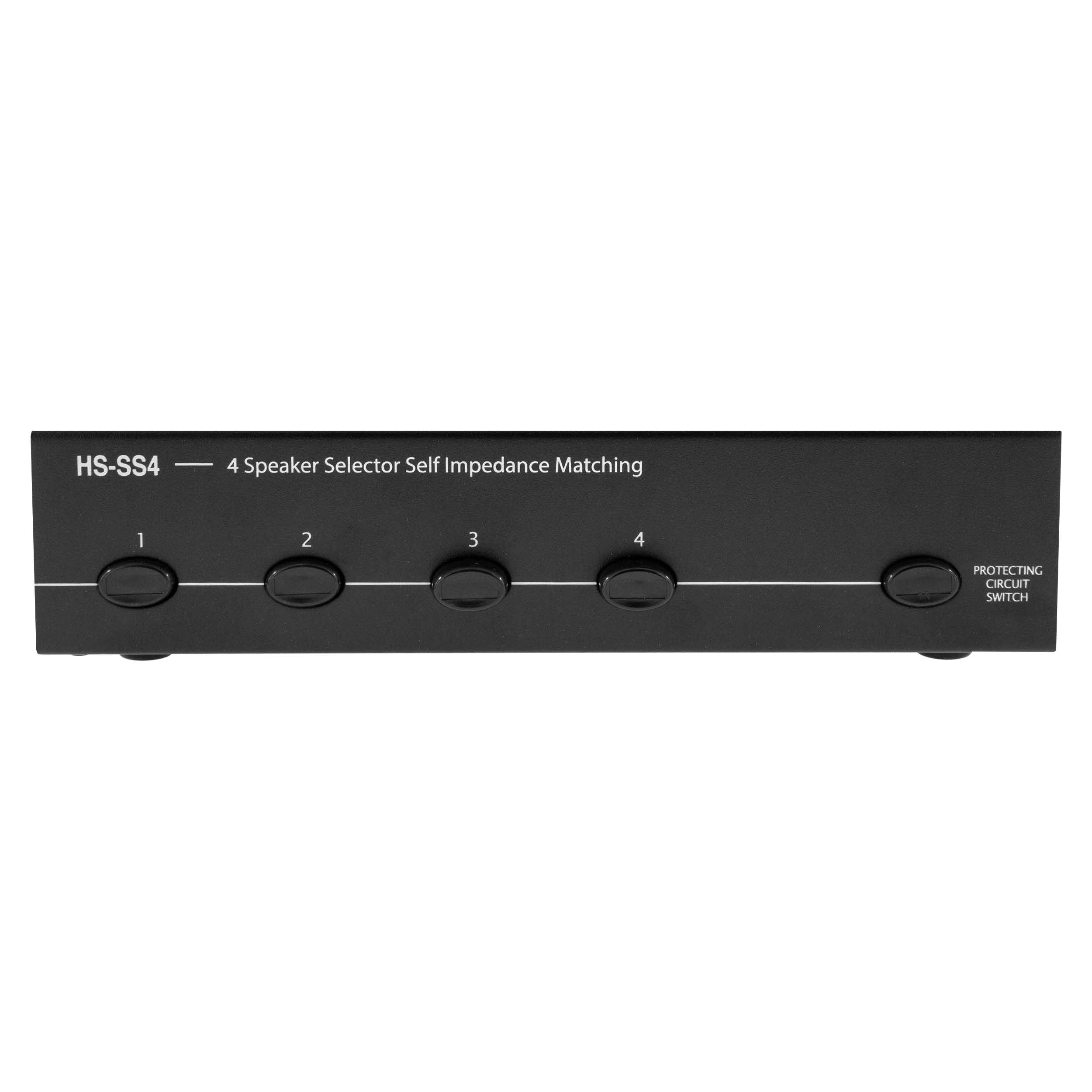 4 ZONE SPEAKER SELECTOR WITH IMPEDANCE PROTECTION, LOW PROFILE