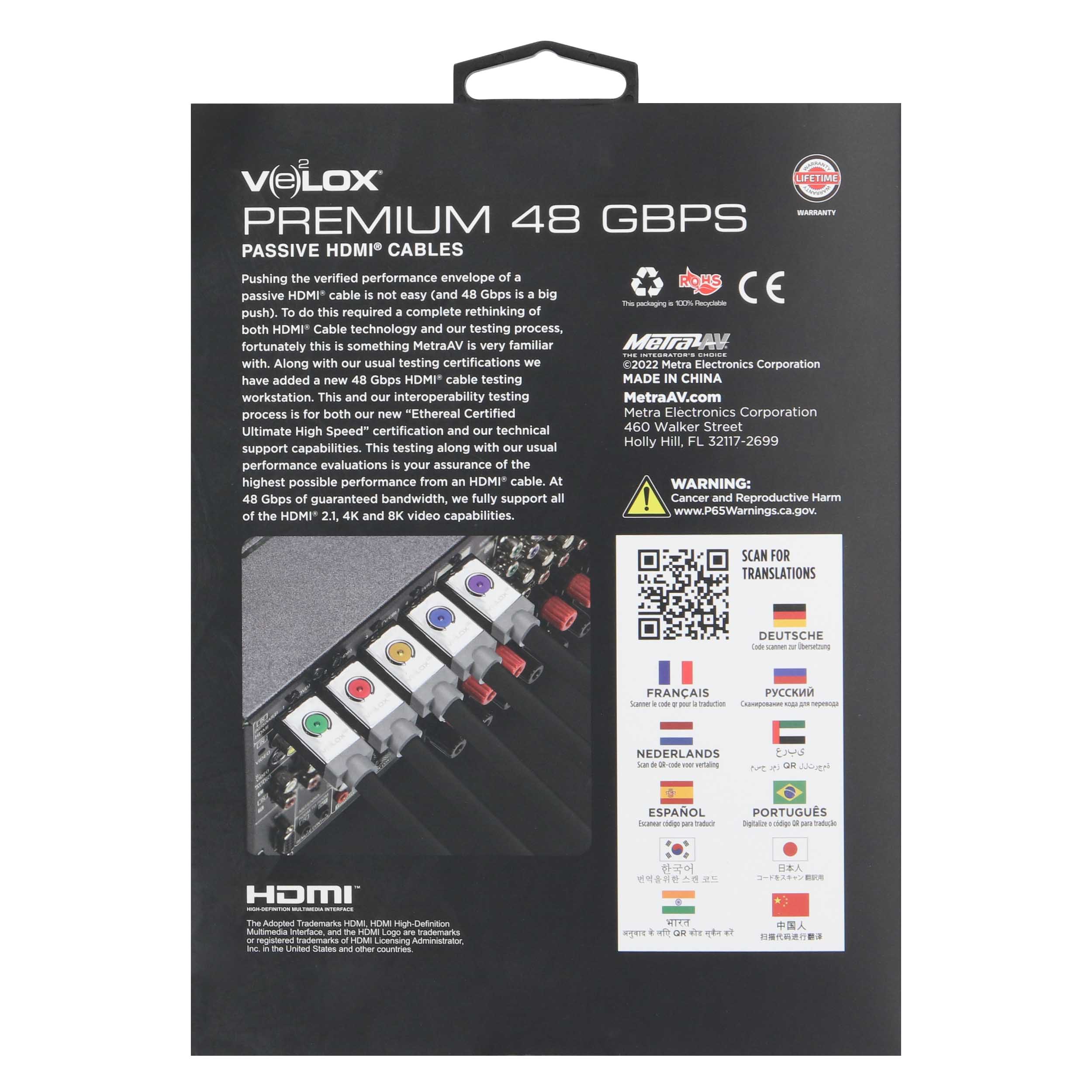 3M VELOX PASSIVE HDMI CABLE 28AWG 48G