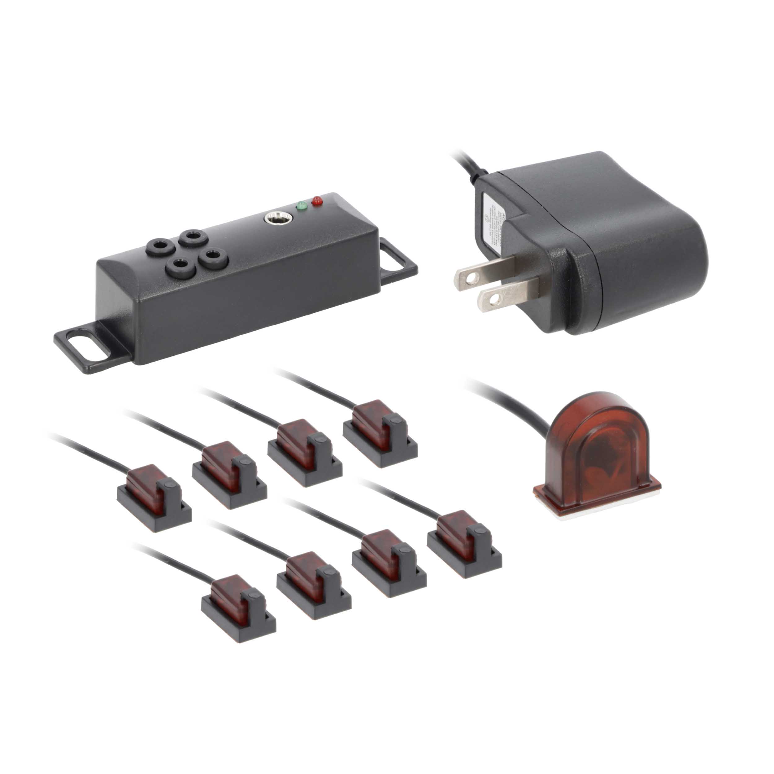 INFRARED REPEATER KIT, 1 RECEIVER & 4 DUAL EMITTERS WITH STATUS LED