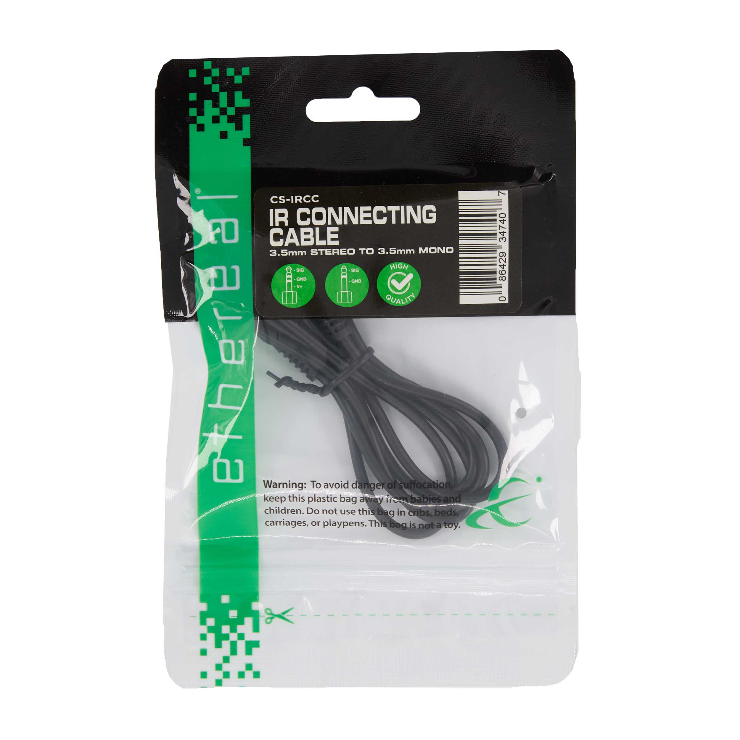 IR CONNECTING CABLE, STEREO TO MONO, CONTROL4 PROCESSOR TO CS-HDBT EXTENDERS ADAPTER