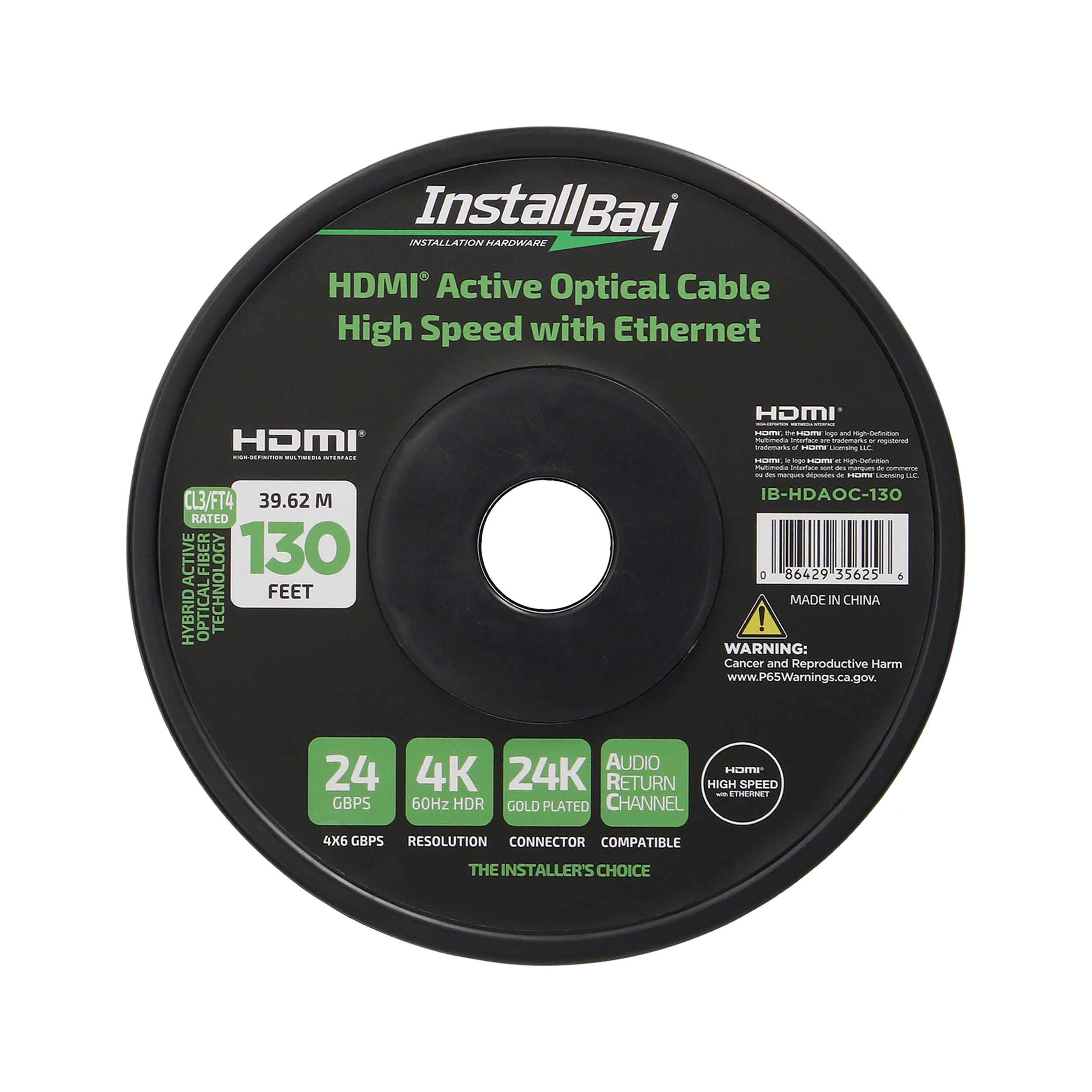 Install Bay Fiber High Speed HDMI(R) Cable With Ethernet, 4K, 24 Gbps