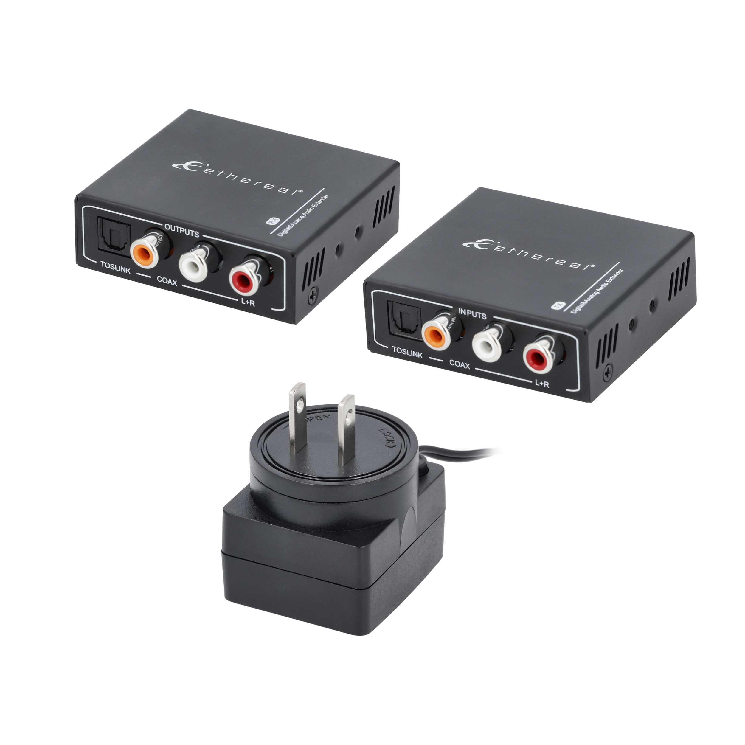 DIGITAL & ANALOG AUDIO EXTENDER, OPTICAL, COAX, RCA, CAT 5/6, 450M