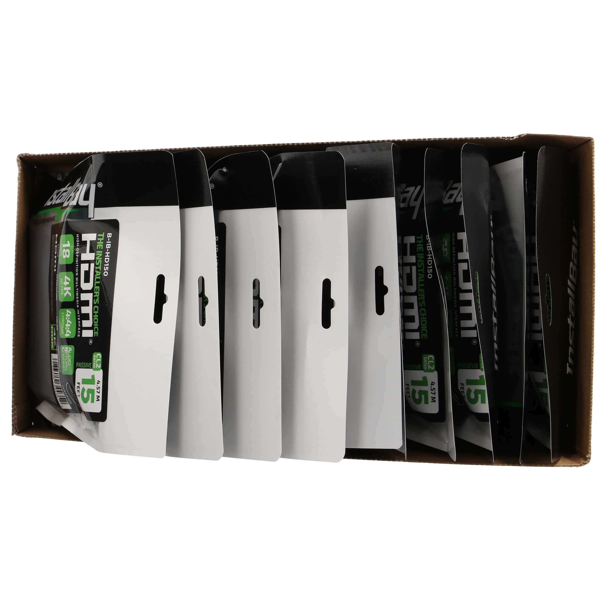 15FT HDMI CABLE 18GBPS HIGH SPEED, ARC/EARC, 10PK SHELF BOX