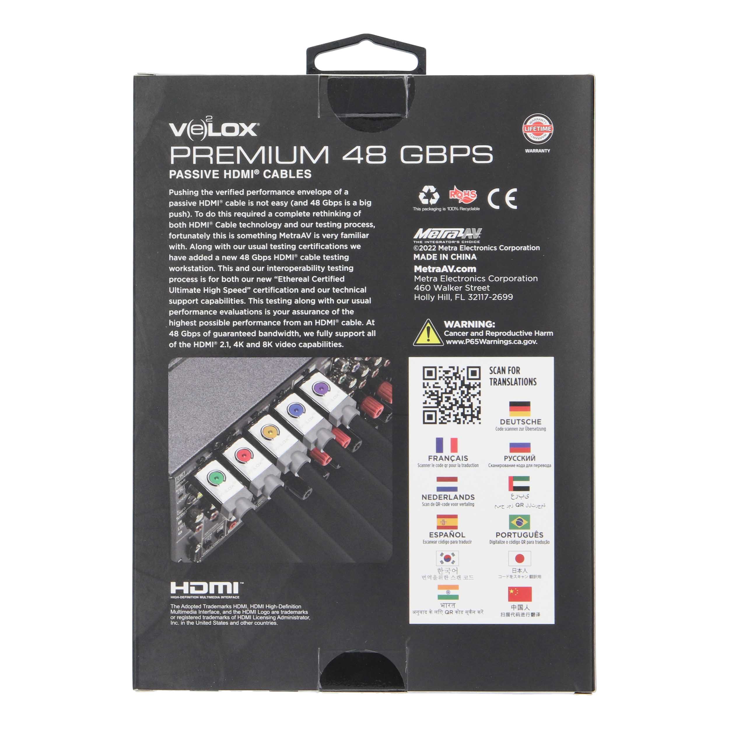 2M VELOX PASSIVE HDMI CABLE 28AWG 48G