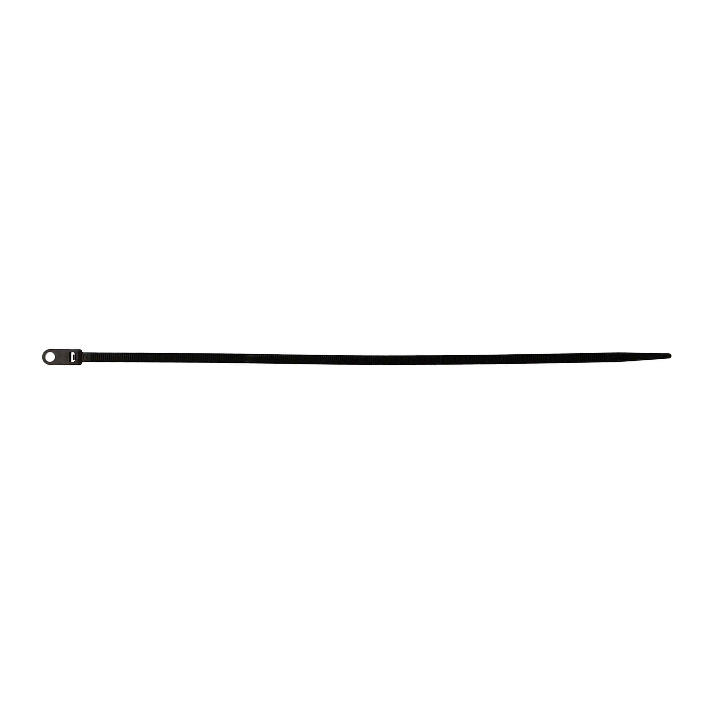 11-INCH MOUNTING HOLE CABLE ZIP TIES, HOLDS 50 POUNDS, BLACK (100 PACK)