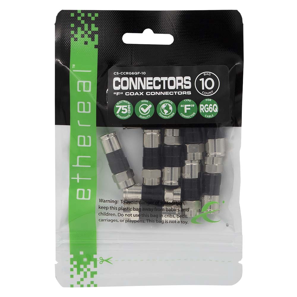 RG6Q F COMPRESSION CONNECTORS (10 PACK)