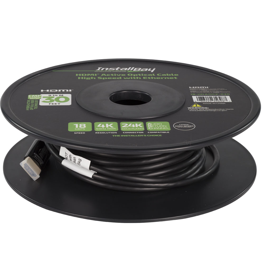 Install Bay Fiber Active Optical High Speed HDMI(R) Cable With Ethernet, 4K, 24 Gbps