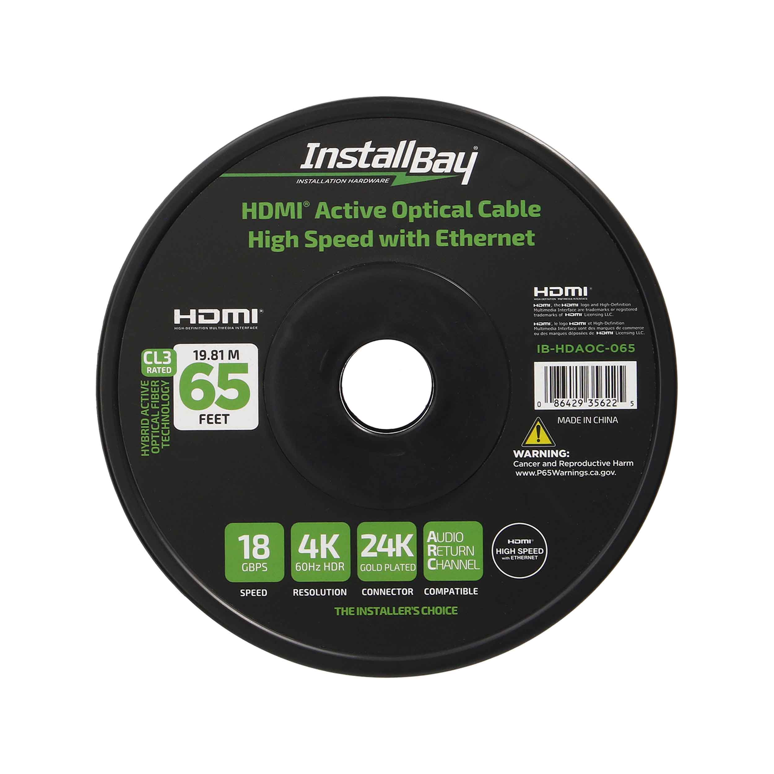 Install Bay Fiber High Speed HDMI(R) Cable With Ethernet, 4K, 24 Gbps