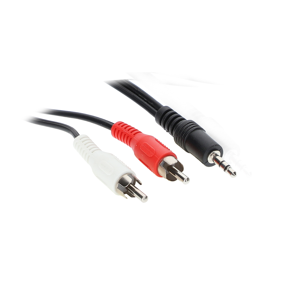 3.5MM STEREO MALE TO 2 RCA MALE AUDIO Y ADAPTER CABLE, 3FT