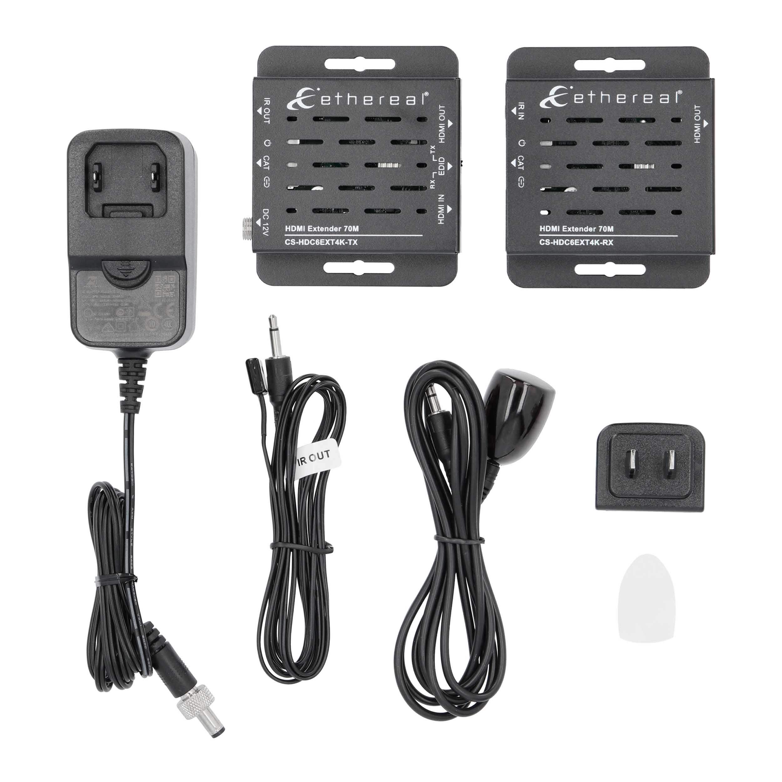 HDMI CAT6 US IR EXTENDER, 4K/30 40M, 1080P 70M