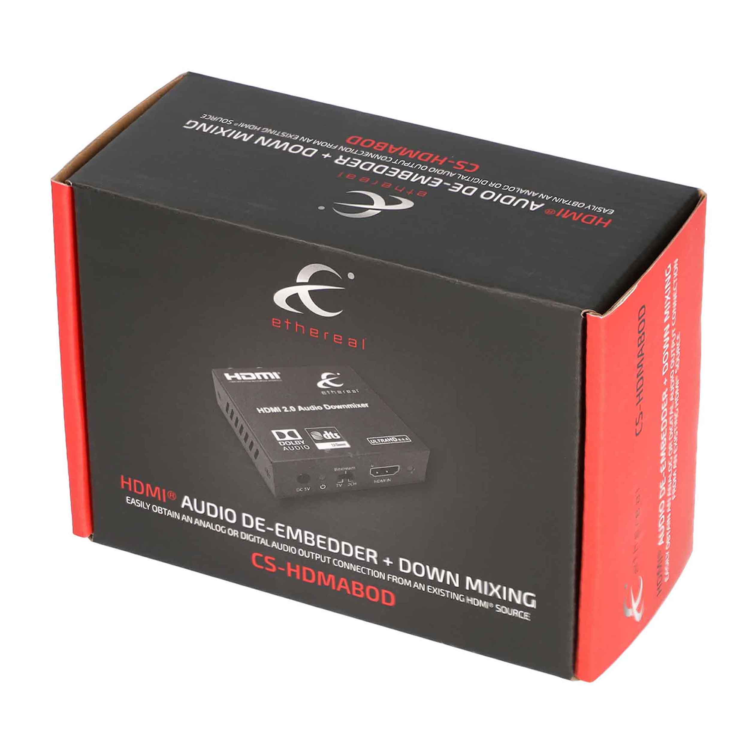 HDMI 2.0 AUDIO DE-EMBEDDER, OPTICAL, COAX, ANALOG, WITH DOWNMIXING