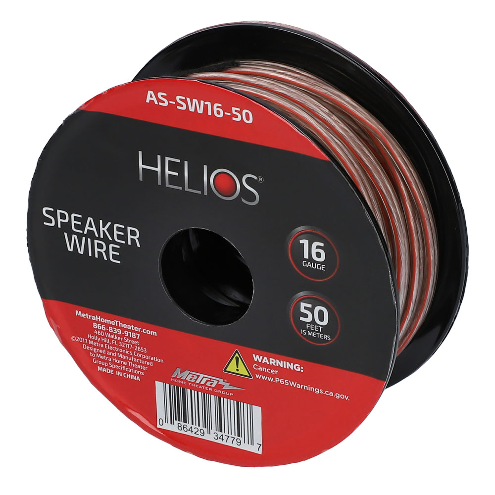 16 AWG SPEAKER WIRE, CLEAR JACKET, 50FT