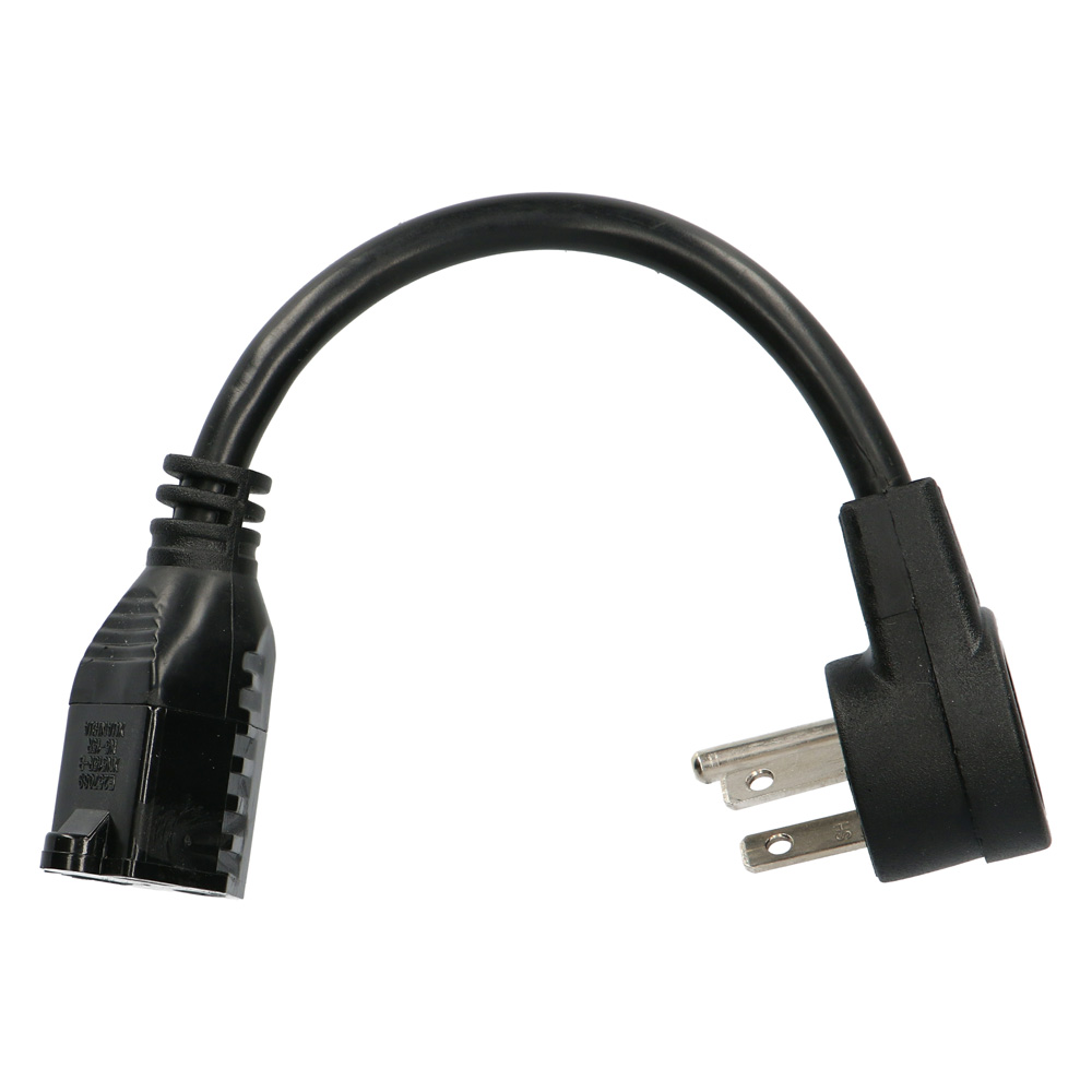 AC RIGHT ANGLE EXTENSION CABLE, 18 AWG (6IN)