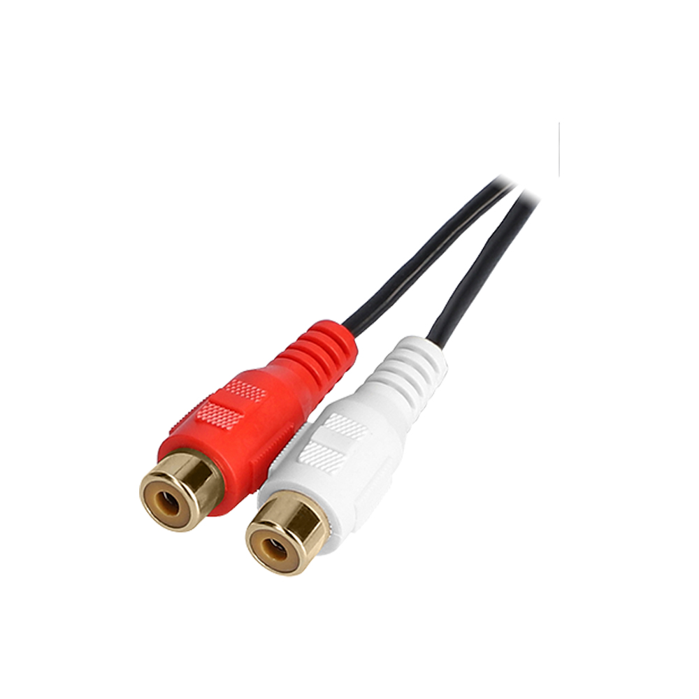 3.5MM STEREO MALE TO 2 RCA FEMALE AUDIO Y ADAPTER CABLE, 3FT