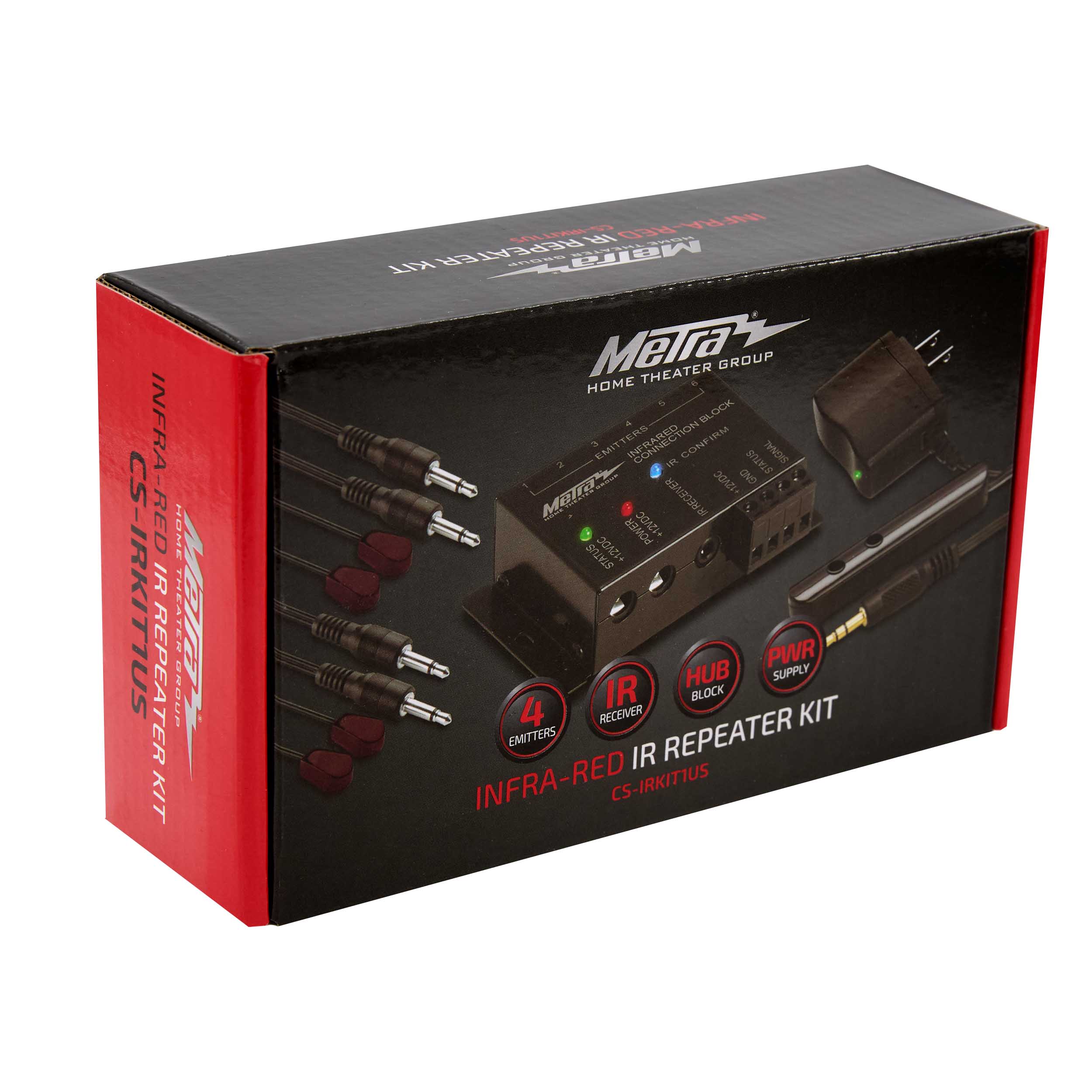 INFRARED REPEATER KIT, 1 RECEIVER BLOCK & 4 EMITTERS US