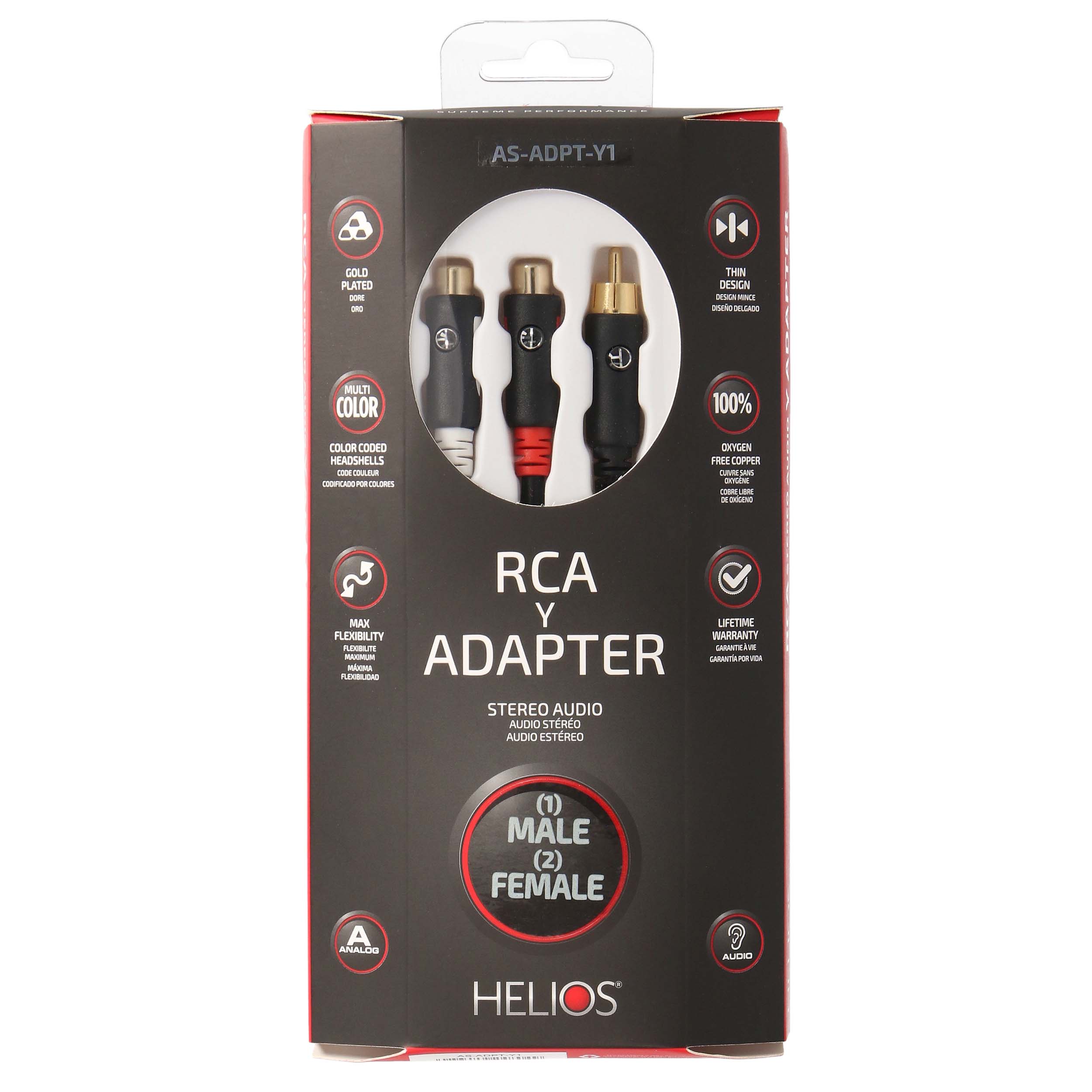 RCA Y CABLE - 1 MALE TO 2 FEMALE