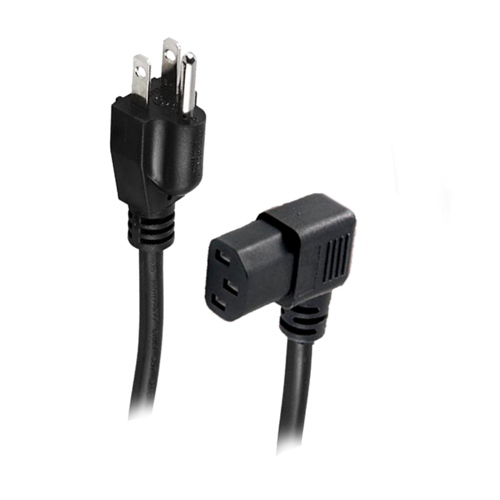 18 AWG POWER CORD, 5-15 TO C13, STRAIGHT TO RIGHT ANGLE, 4M (13.12FT)