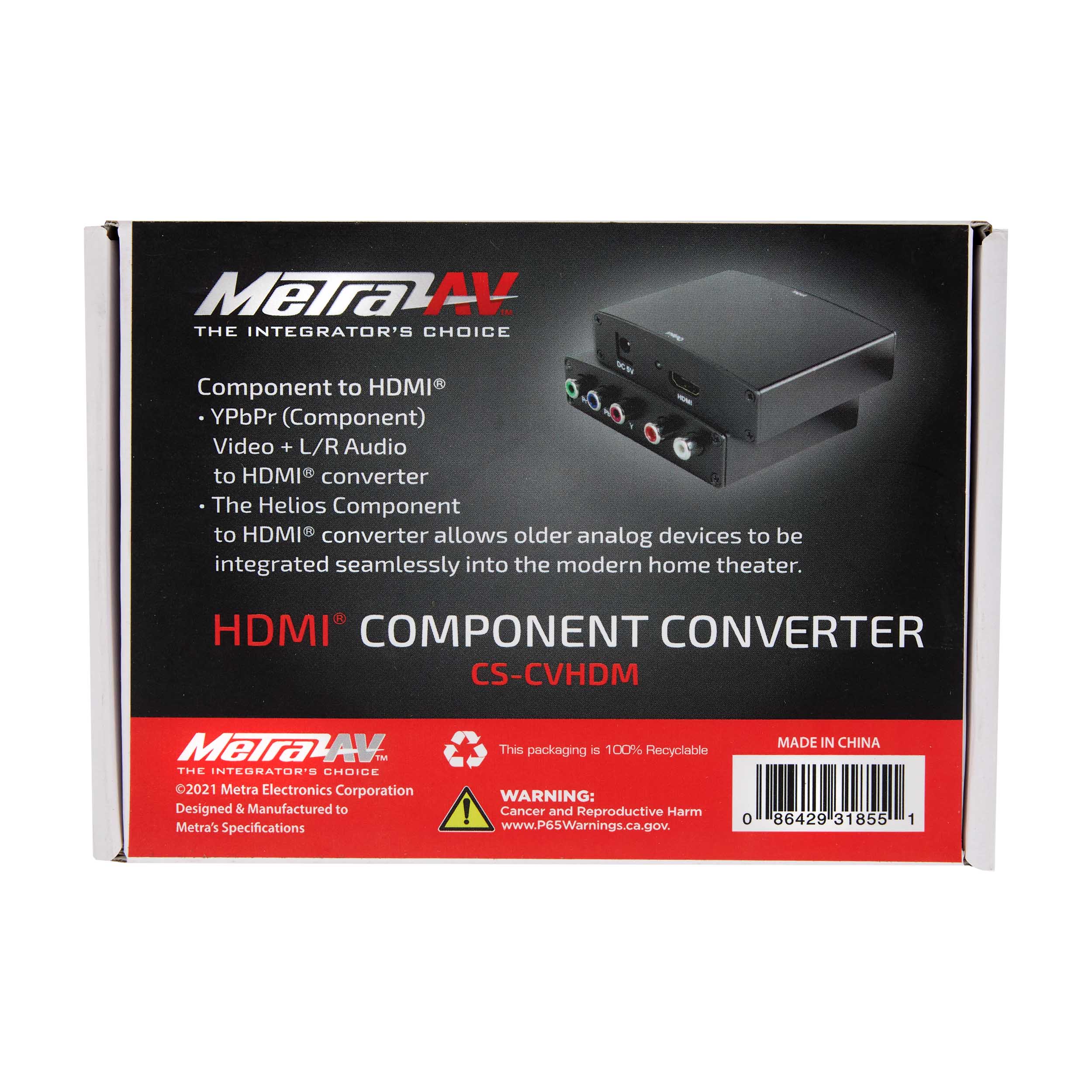 COMPONENT VIDEO & L/R AUDIO TO HDMI CONVERTER