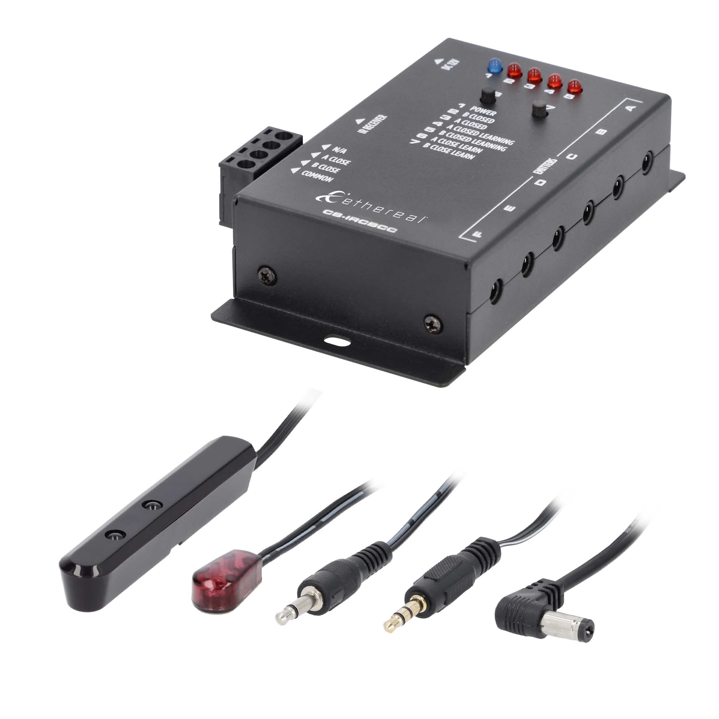 IR REPEATER KIT, 1 RECEIVER & 4 EMITTERS US, WITH CONTACT CLOSURE