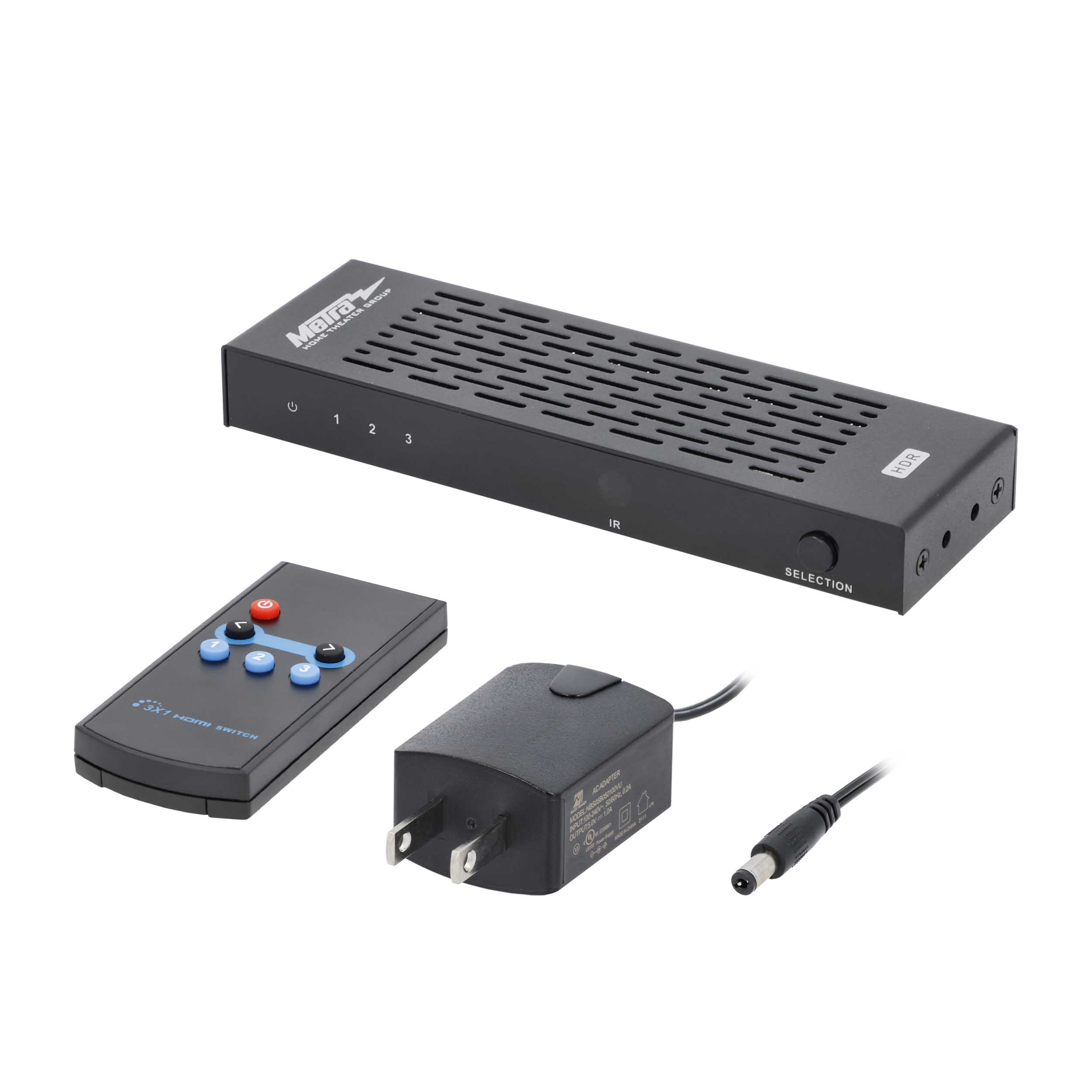 3-INPUT 1-OUTPUT HDMI 2.0 & HDCP 2.2 SWITCH, IR & RS232, 18 GBPS
