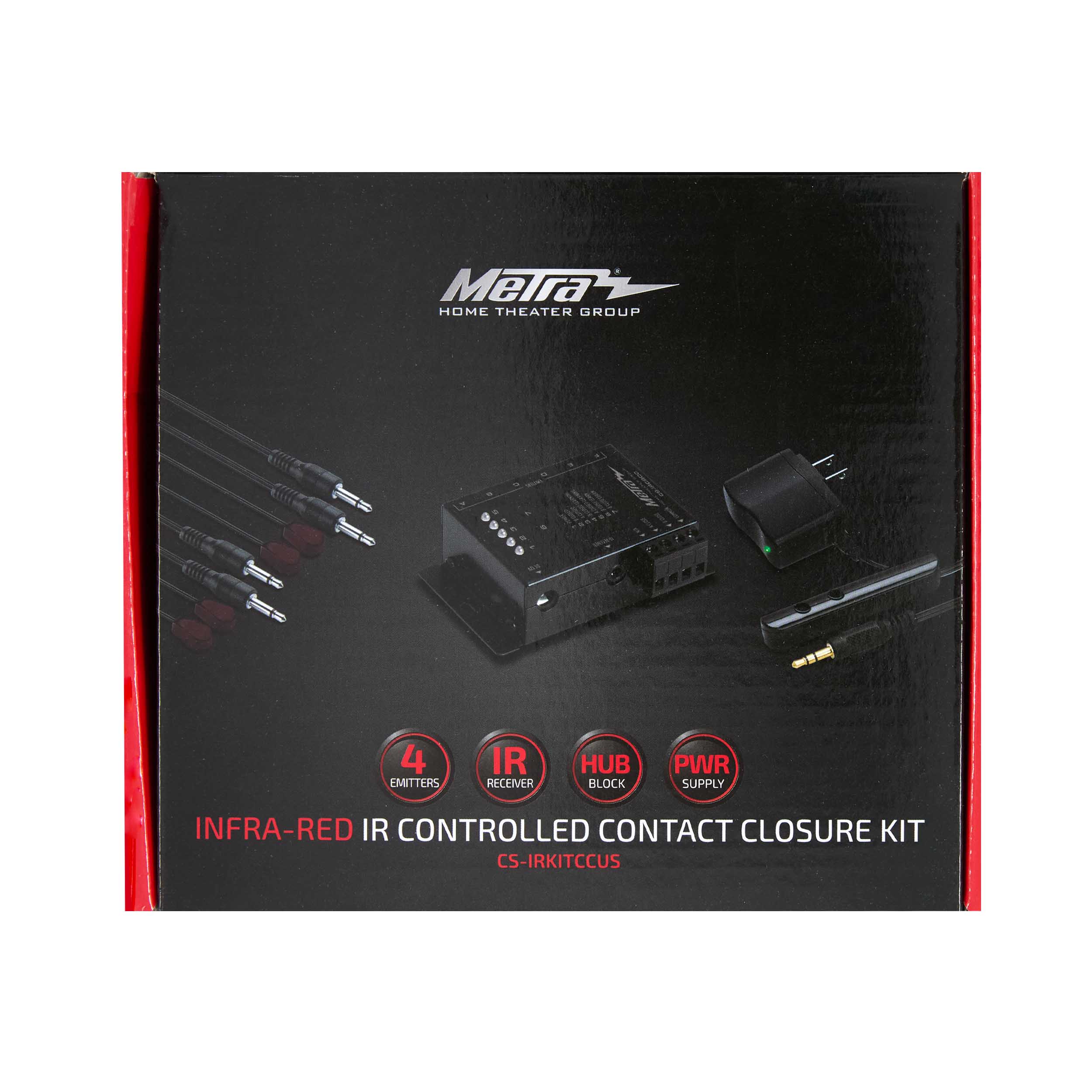 IR REPEATER KIT, 1 RECEIVER & 4 EMITTERS US, WITH CONTACT CLOSURE