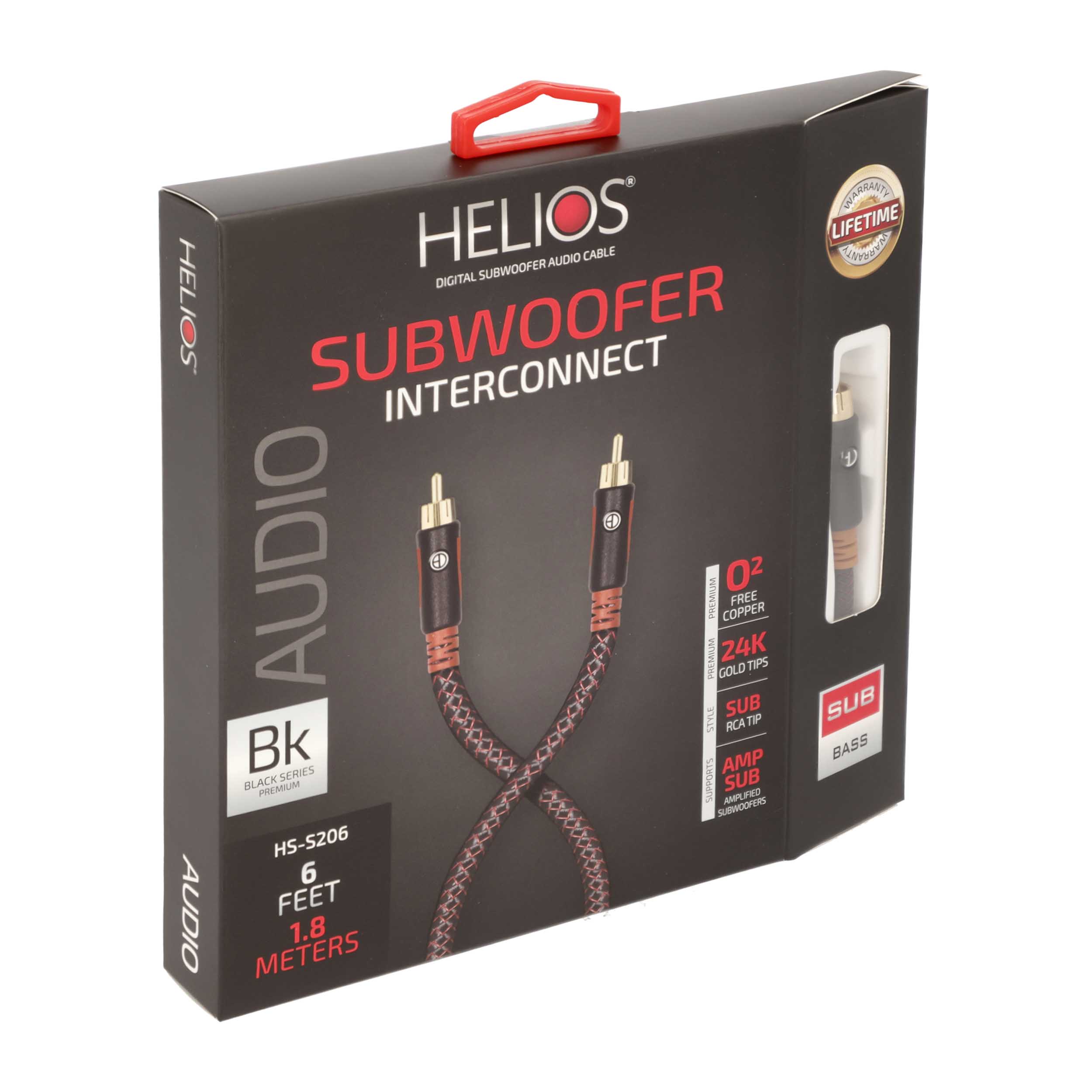 6FT BLACK SERIES SUBWOOFER AUDIO CABLE BRAIDED JACKET