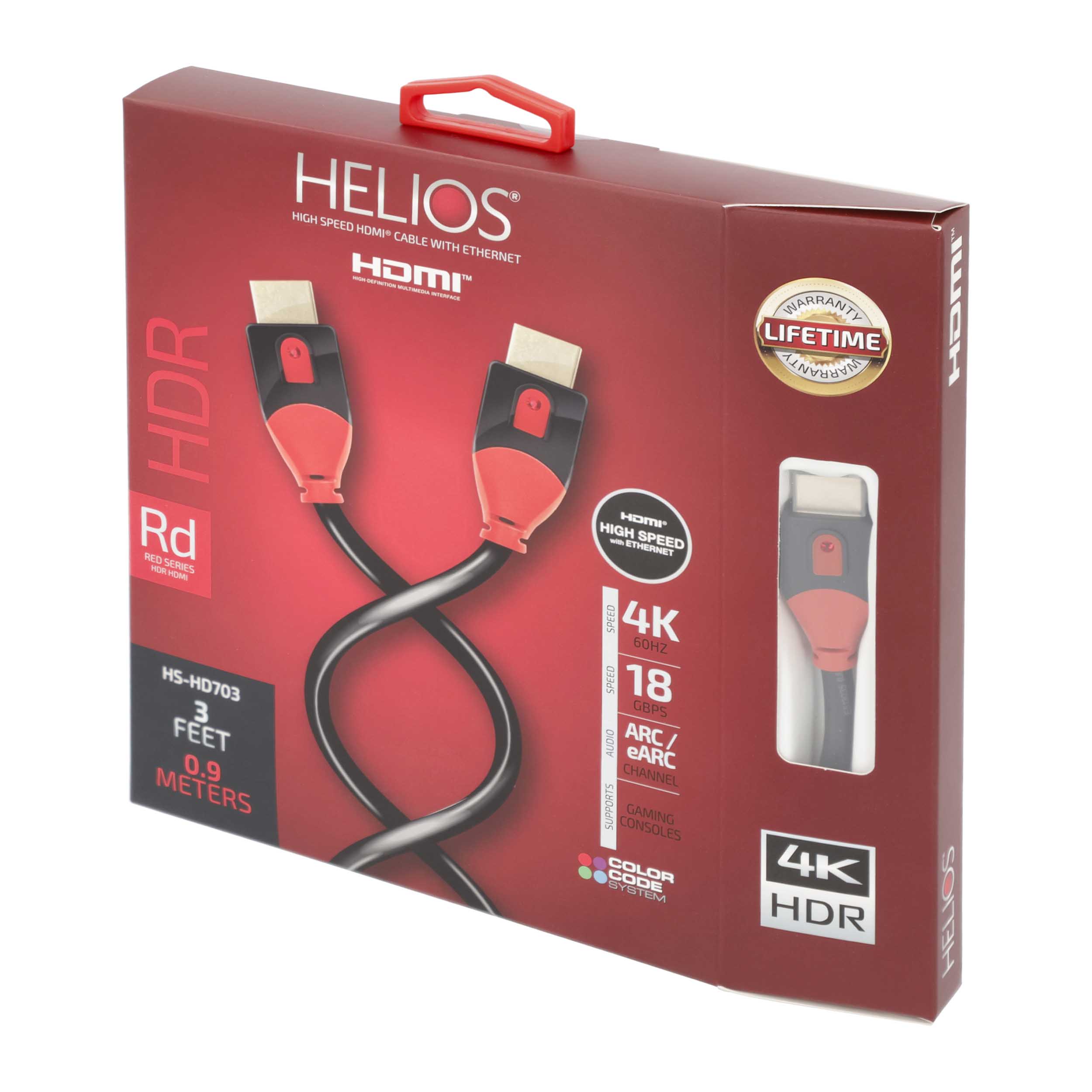 3FT RED SERIES HDMI CABLE 18GBPS HIGH SPEED, ARC/EARC