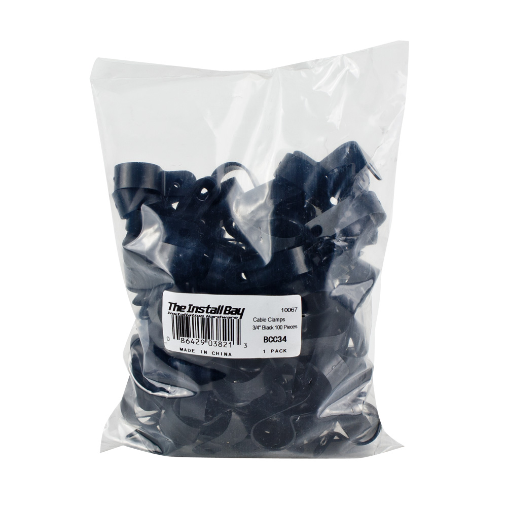 3/4-INCH CABLE CLAMPS, BLACK (100 PACK)