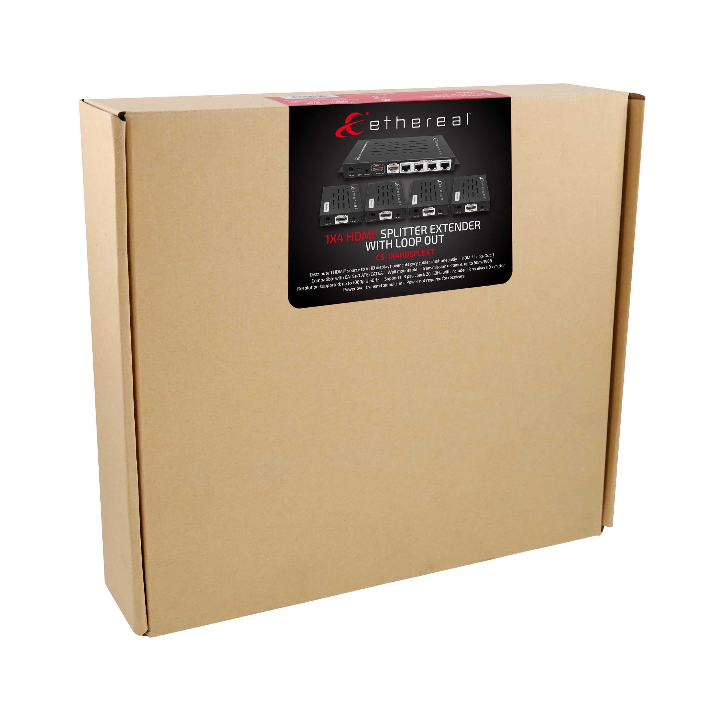 1X4 HDMI SPLITTER EXTENDER OVER CAT, POT, LOOP-OUT