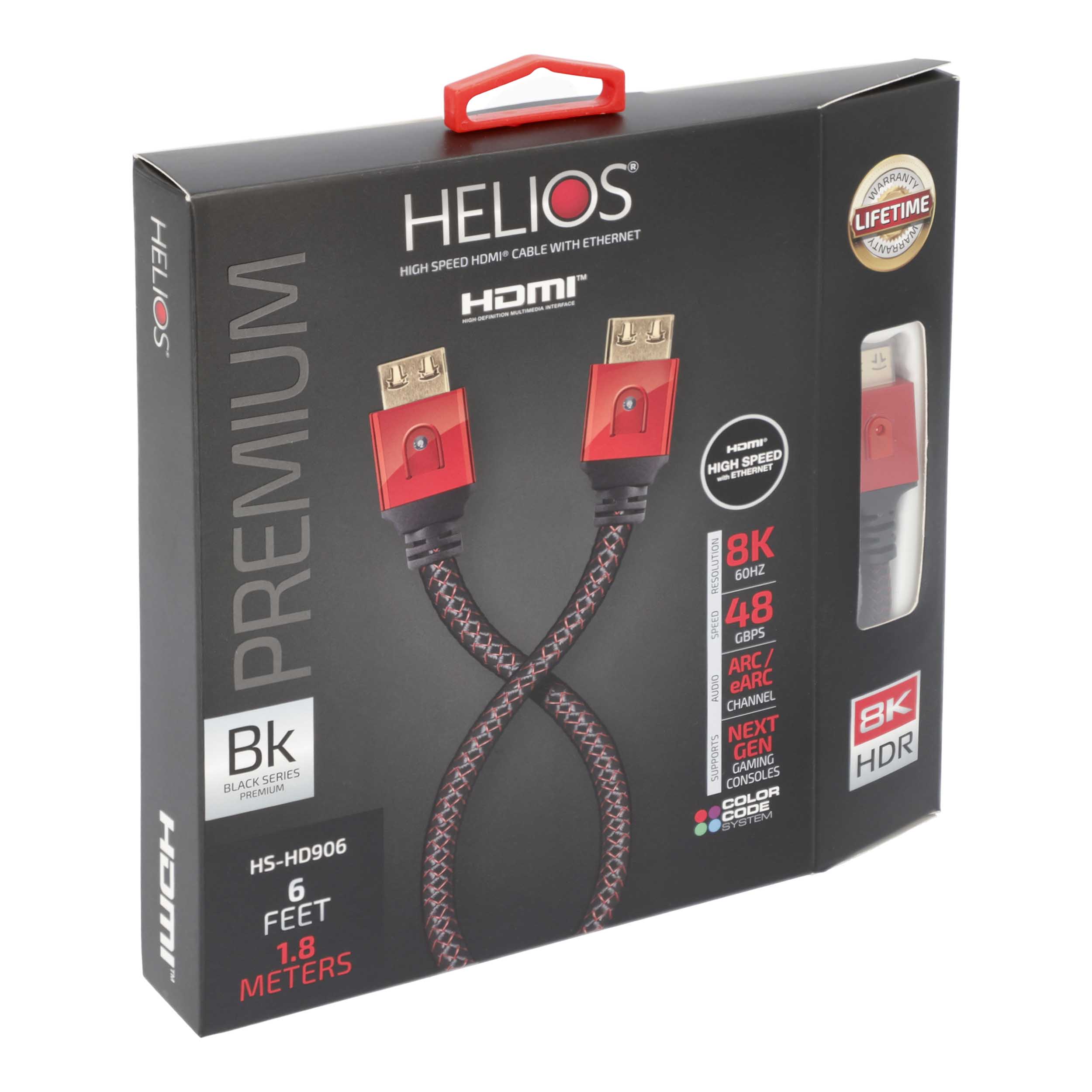 6FT BLK SERIES HDMI CBL 48GBPS ULTI HIGH SPEED ARC/EARC, GRIP-LOX CONN-BRAID JAC