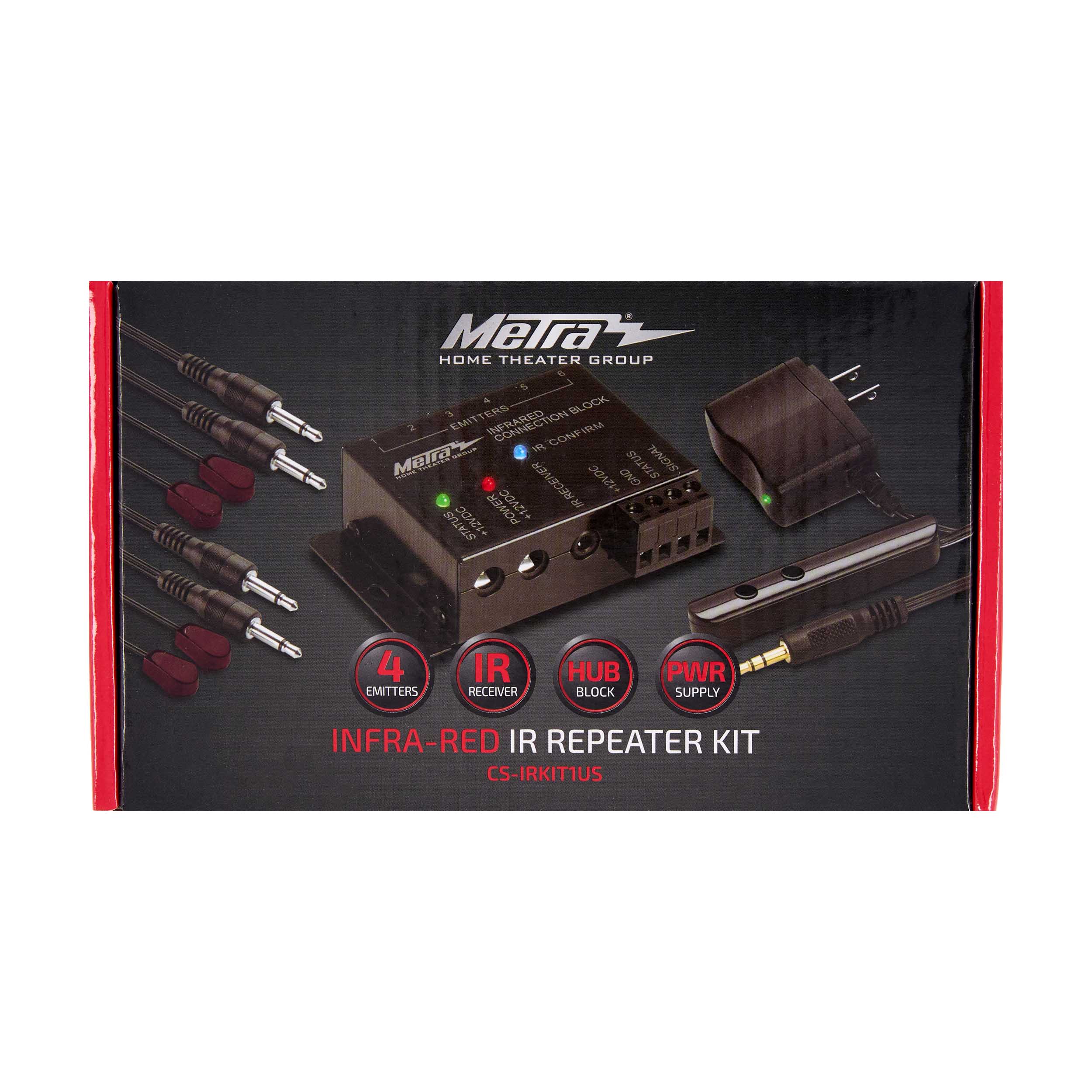 INFRARED REPEATER KIT, 1 RECEIVER BLOCK & 4 EMITTERS US