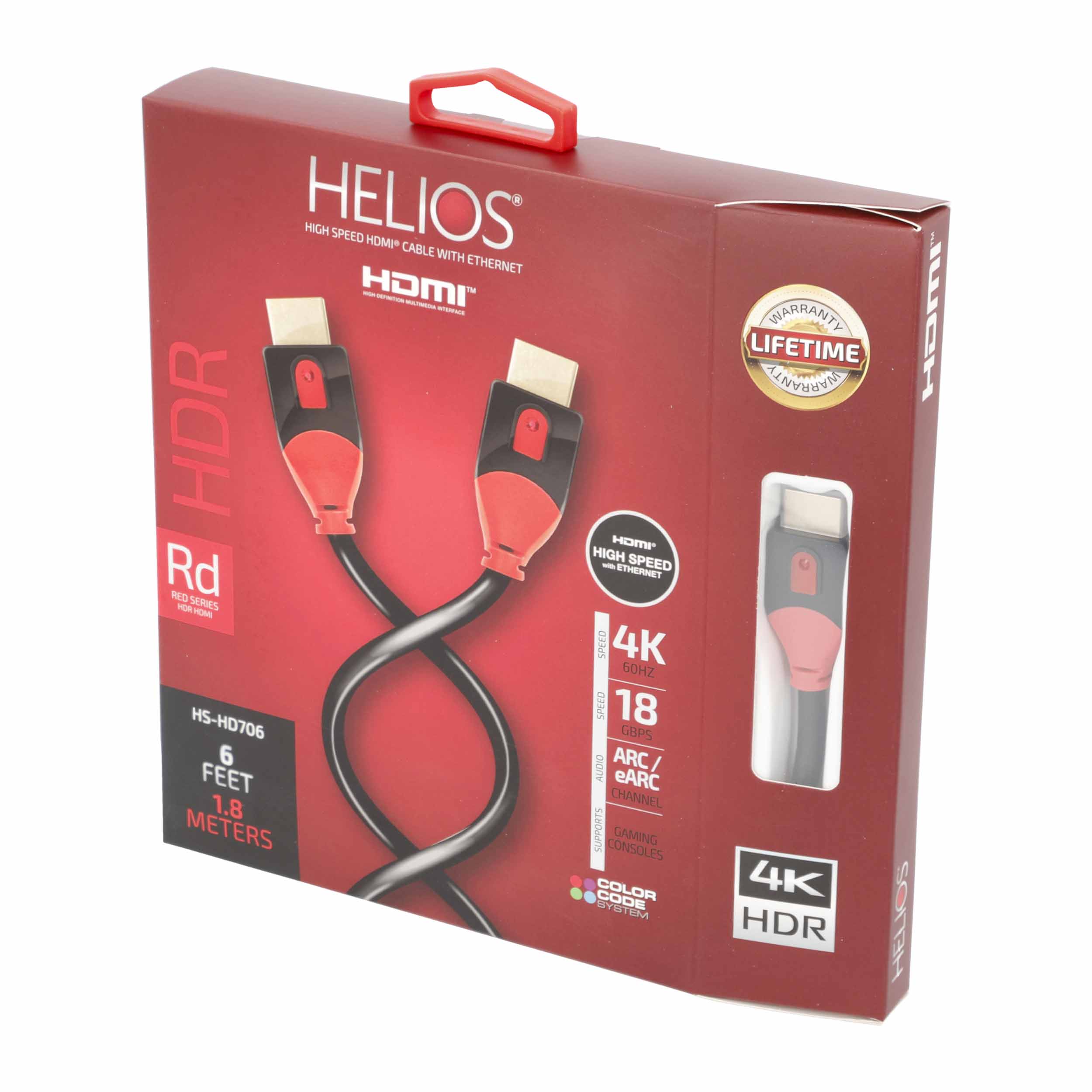 6FT RED SERIES HDMI CABLE 18GBPS HIGH SPEED, ARC/EARC