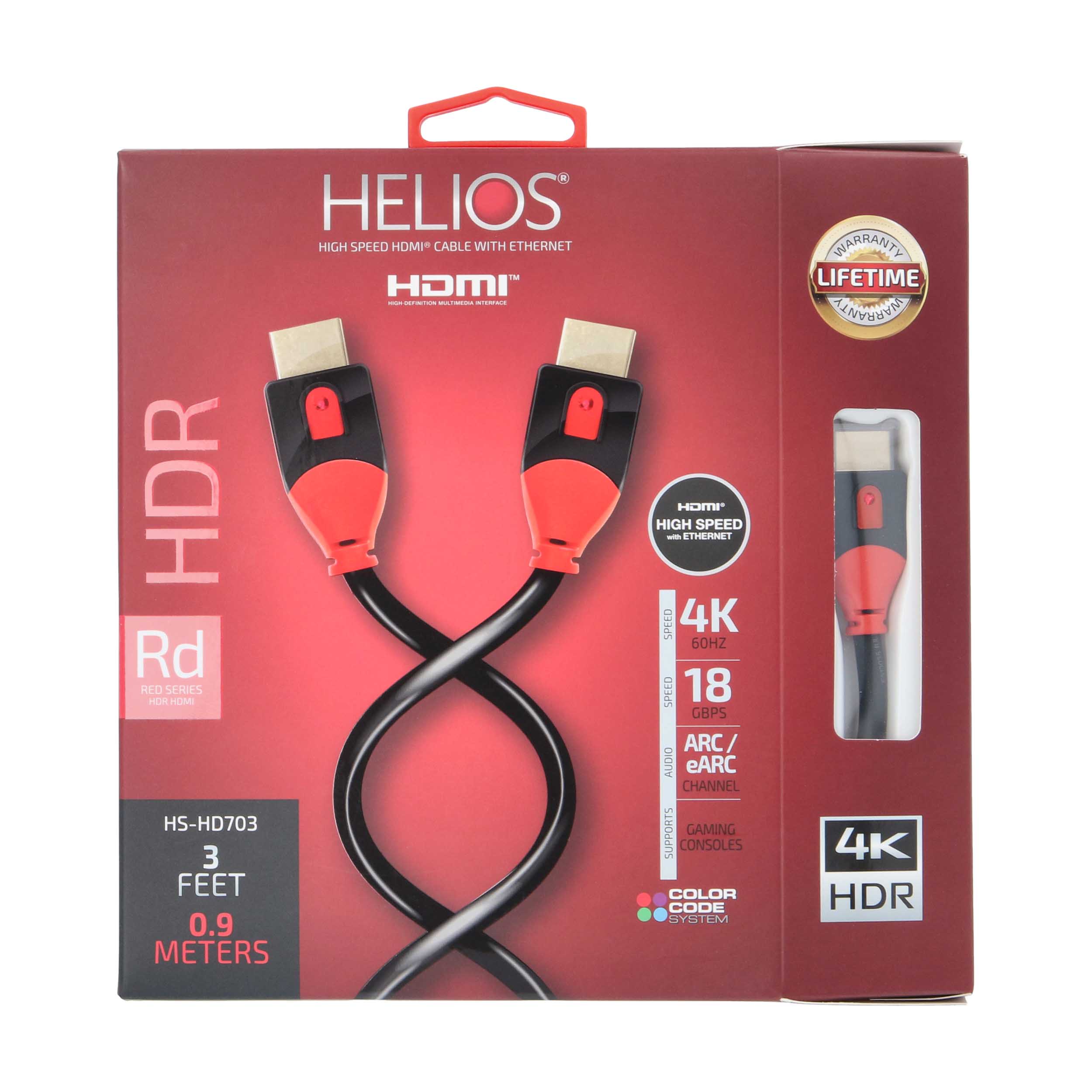 3FT RED SERIES HDMI CABLE 18GBPS HIGH SPEED, ARC/EARC
