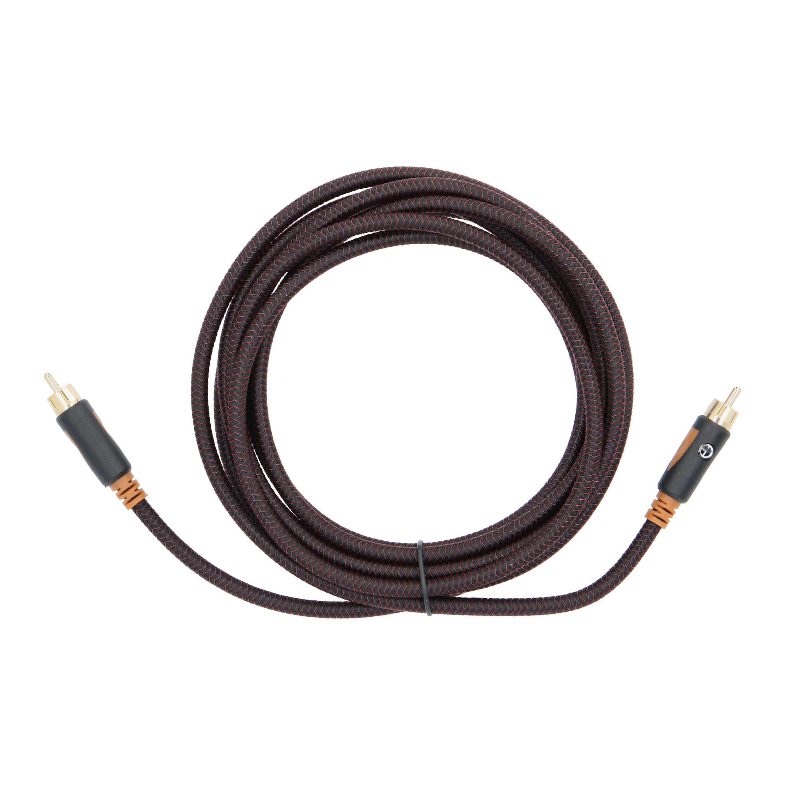 10FT BLACK SERIES SUBWOOFER AUDIO CABLE BRAIDED JACKET