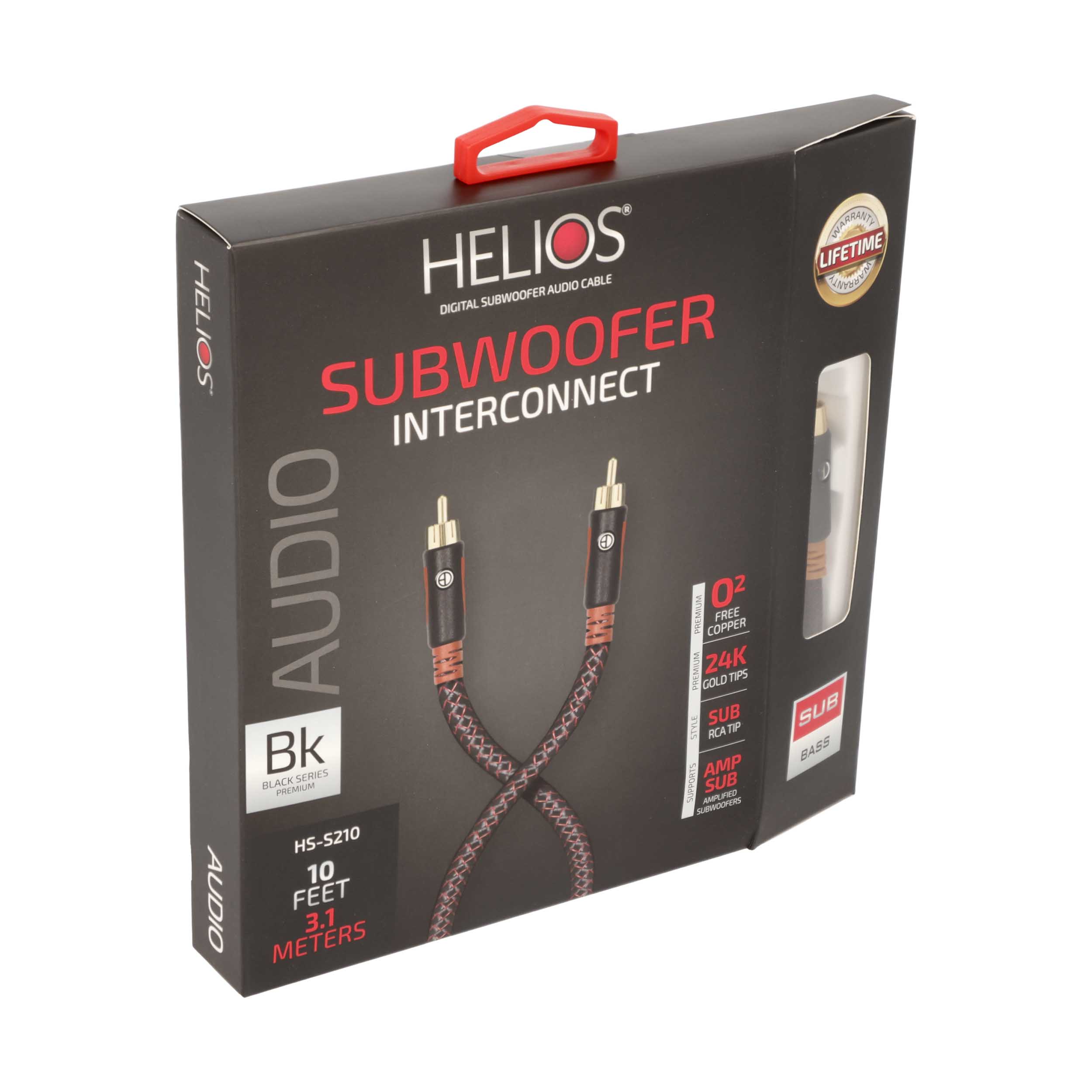 10FT BLACK SERIES SUBWOOFER AUDIO CABLE BRAIDED JACKET