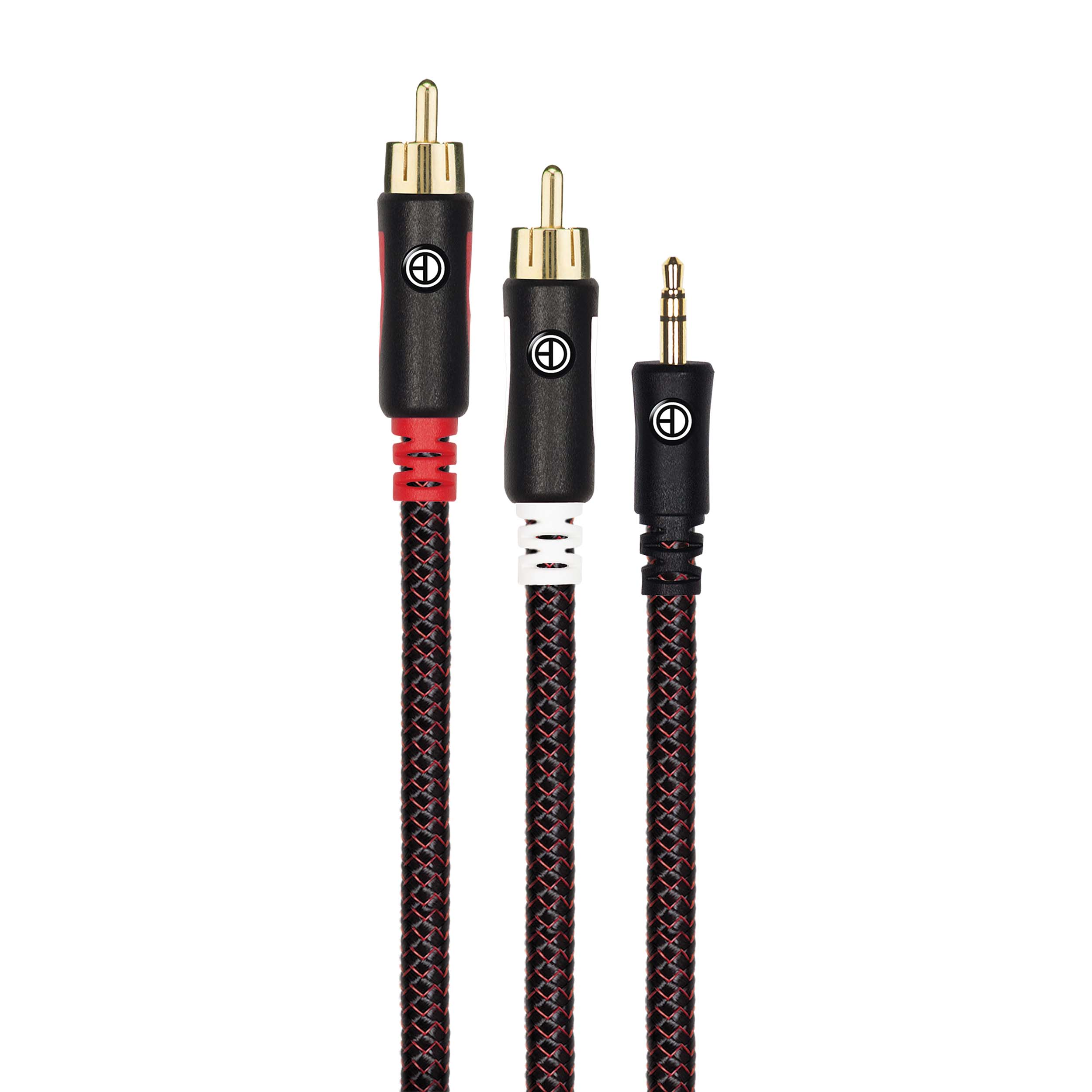 HELIOS BLACK SERIES 3.5MM STEREO JACK TO RCA AUDIO CABLE