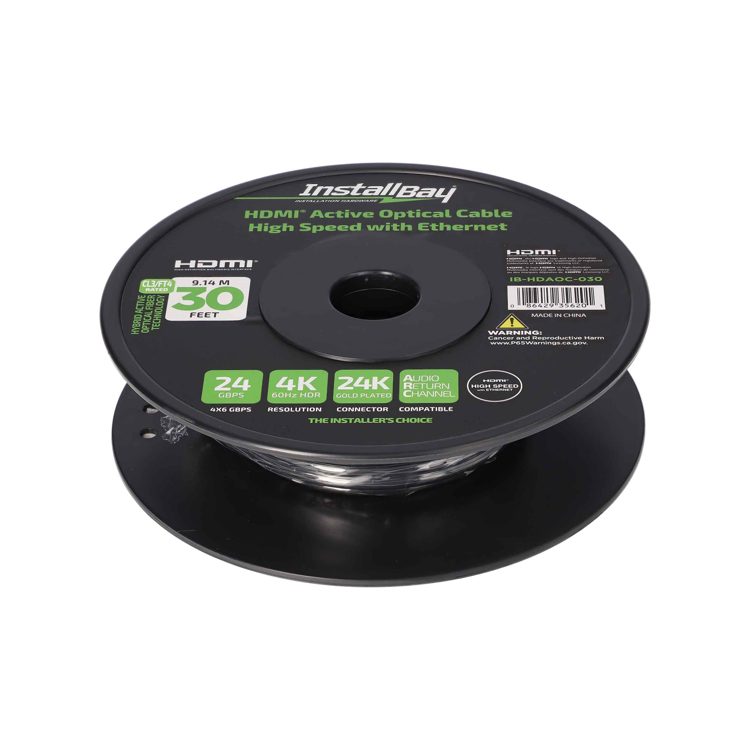 Install Bay Fiber High Speed HDMI(R) Cable With Ethernet, 4K, 24 Gbps