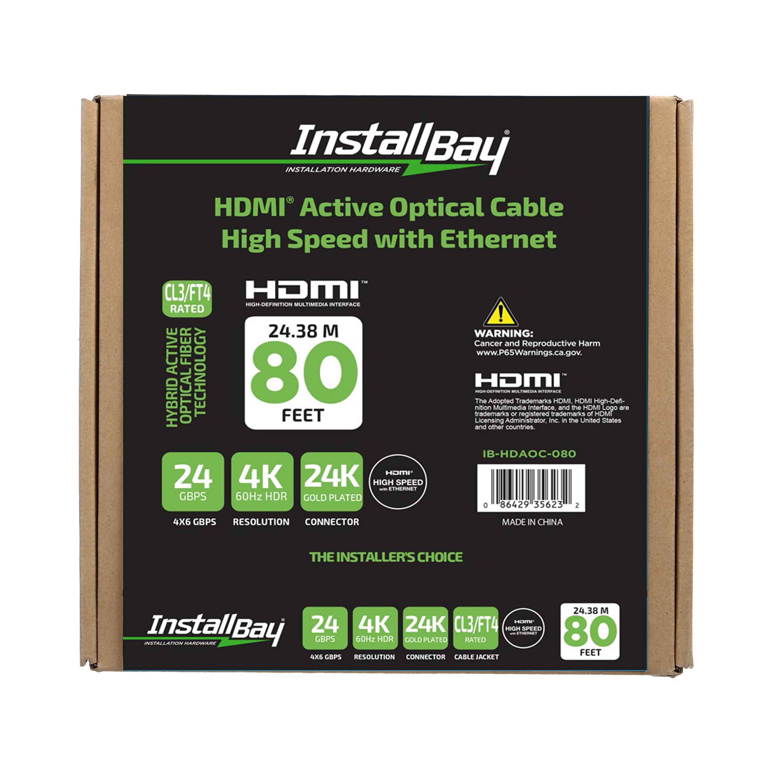 Install Bay Fiber High Speed HDMI(R) Cable With Ethernet, 4K, 24 Gbps
