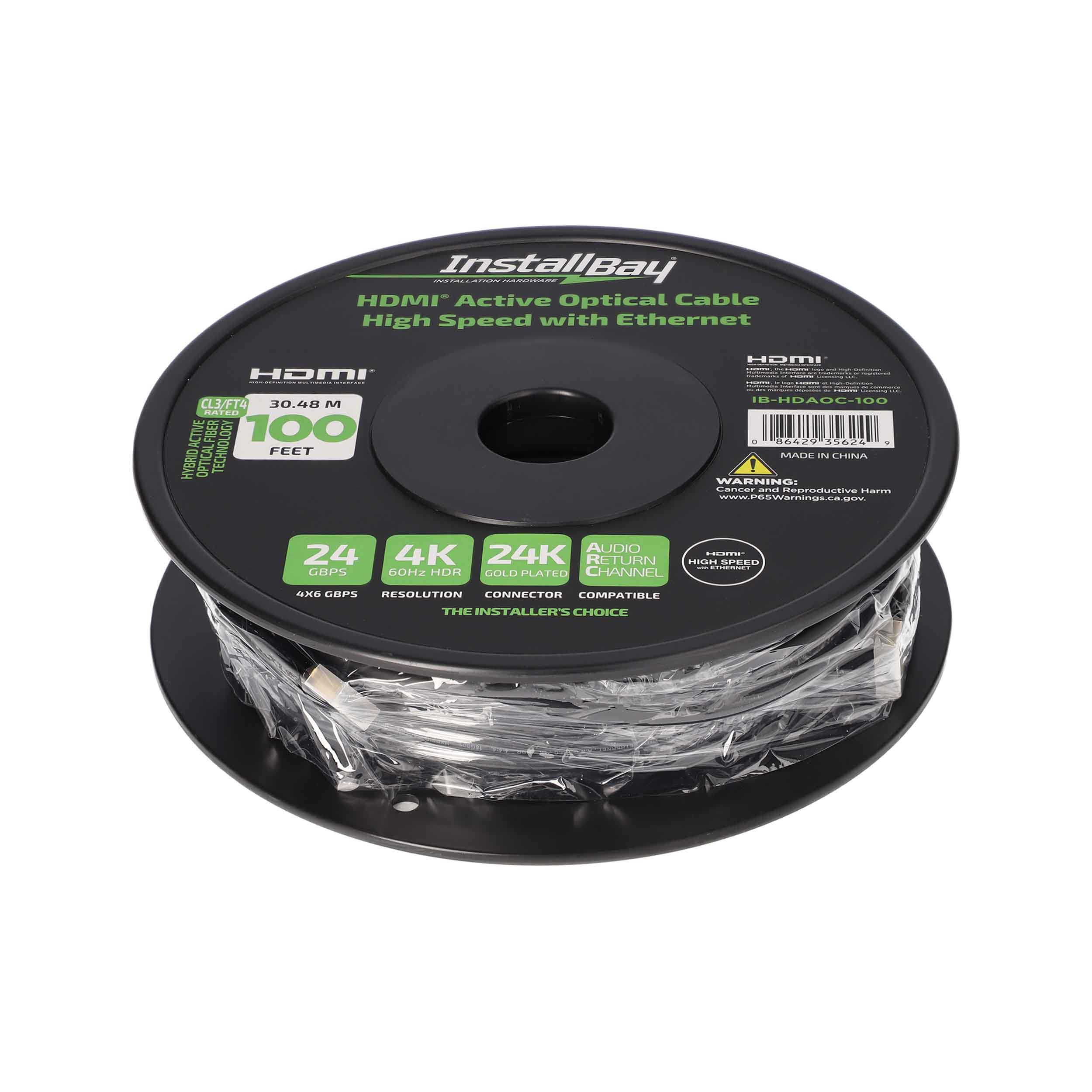 Install Bay Fiber High Speed HDMI(R) Cable With Ethernet, 4K, 24 Gbps