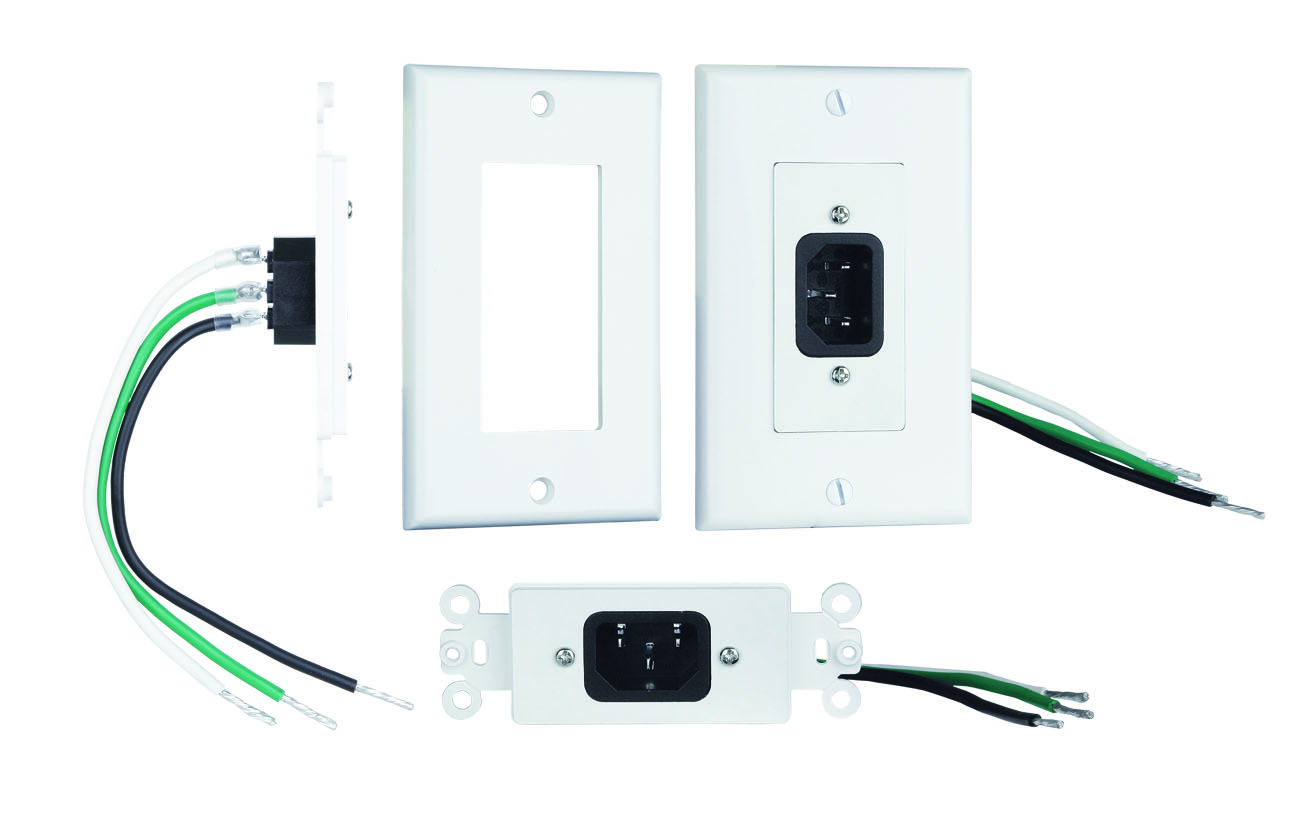 IEC WALL PLATE WITH PIGTAIL (WHITE)
