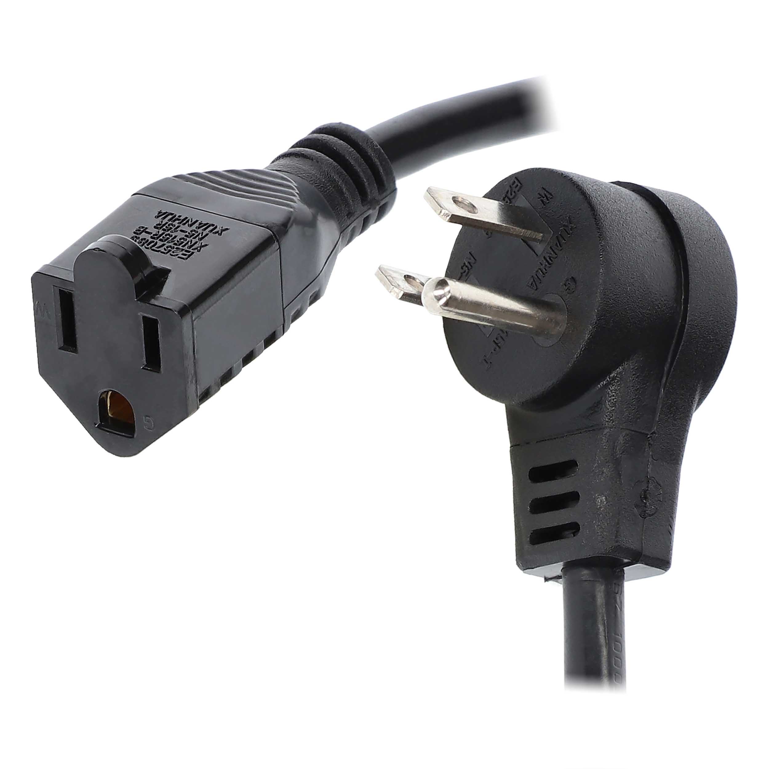 AC RIGHT ANGLE EXTENSION CABLE, 18 AWG (6IN)