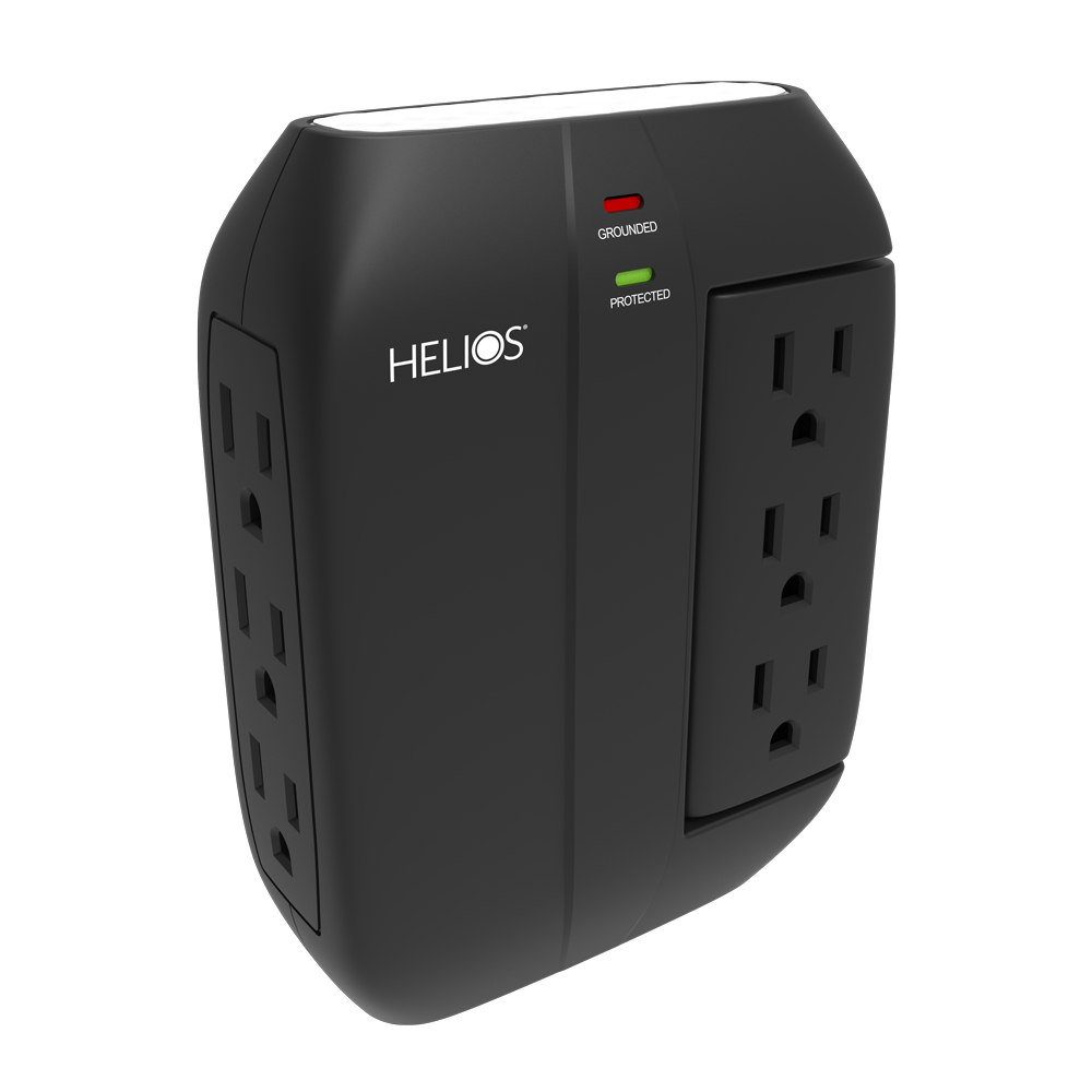 6-OUTLET 450J SURGE PROTECTOR WALL TAP (BLACK)