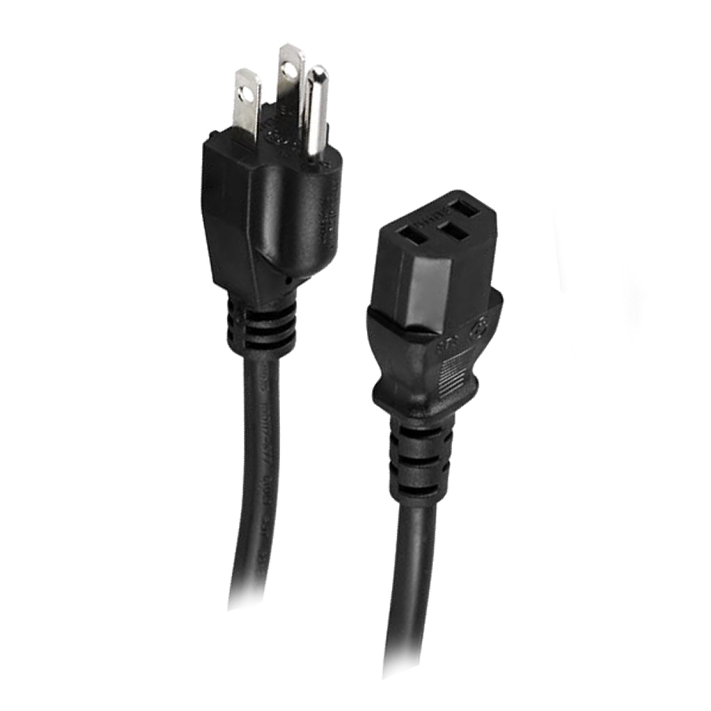18 AWG POWER CORD, 5-15 TO C13, STRAIGHT TO STRAIGHT, 2M (6.56FT)