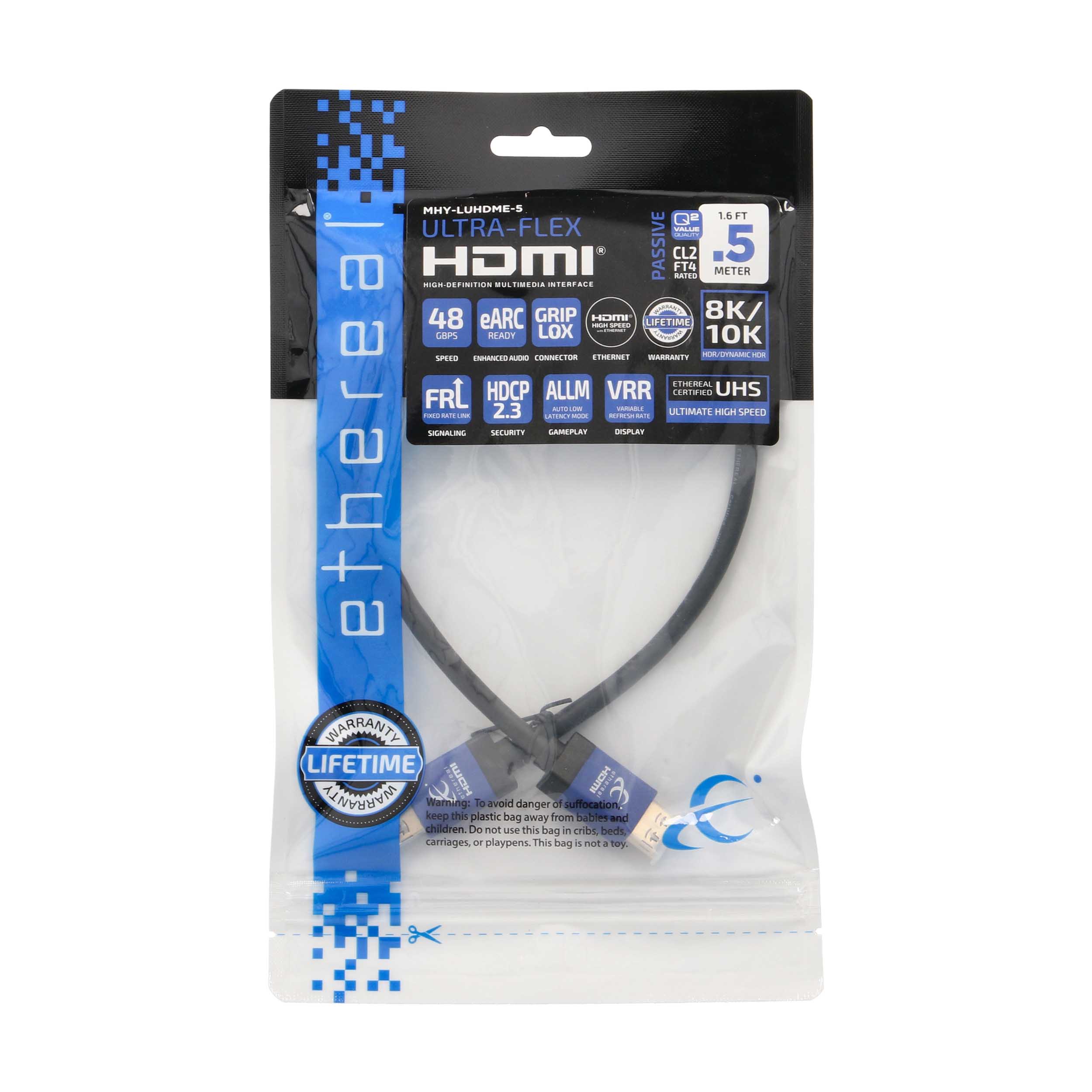 MHY Series Ultra-Flex Slim High Speed HDMI(R) Cable, 48 Gbps