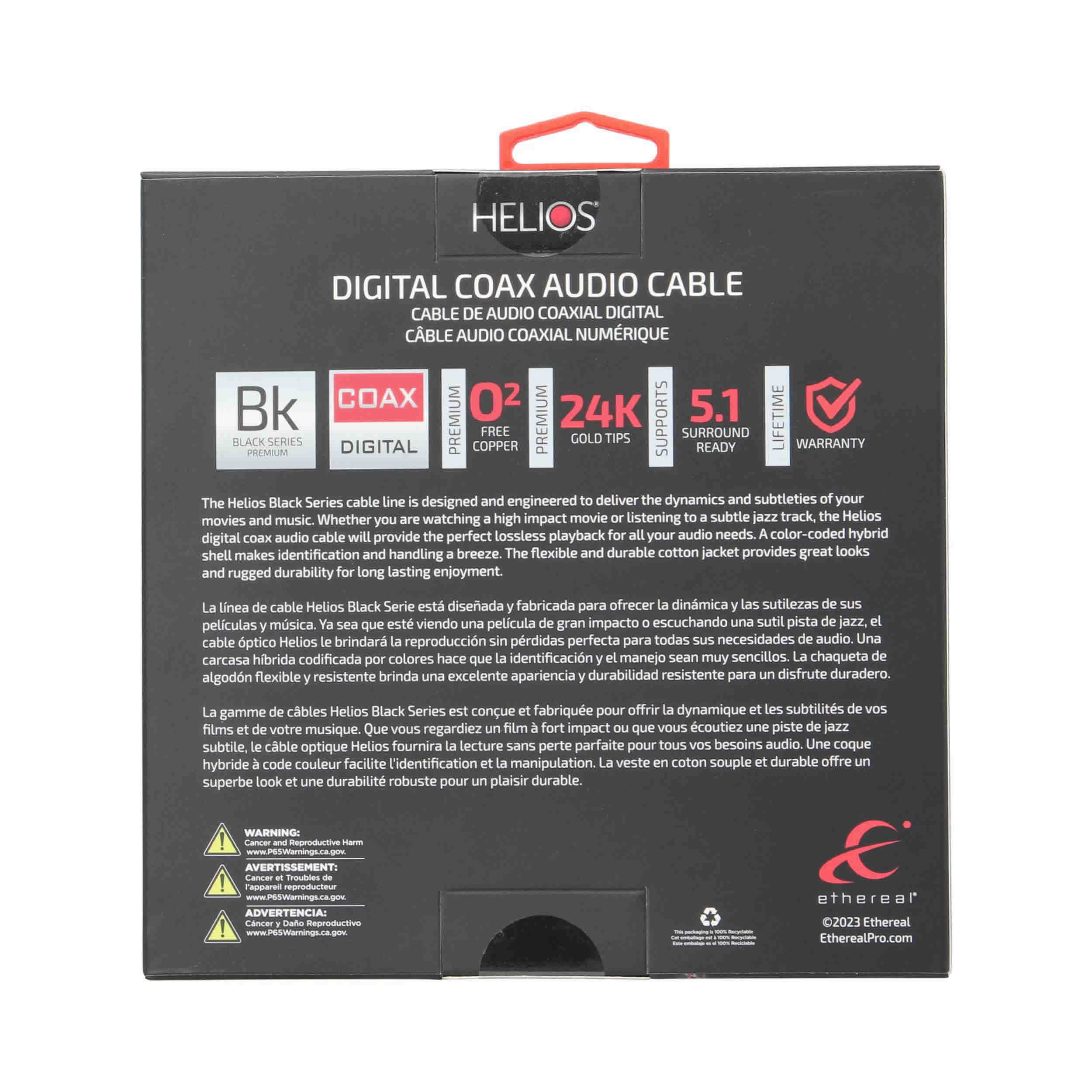 HELIOS DIGITAL COAX CABLE, 6FT