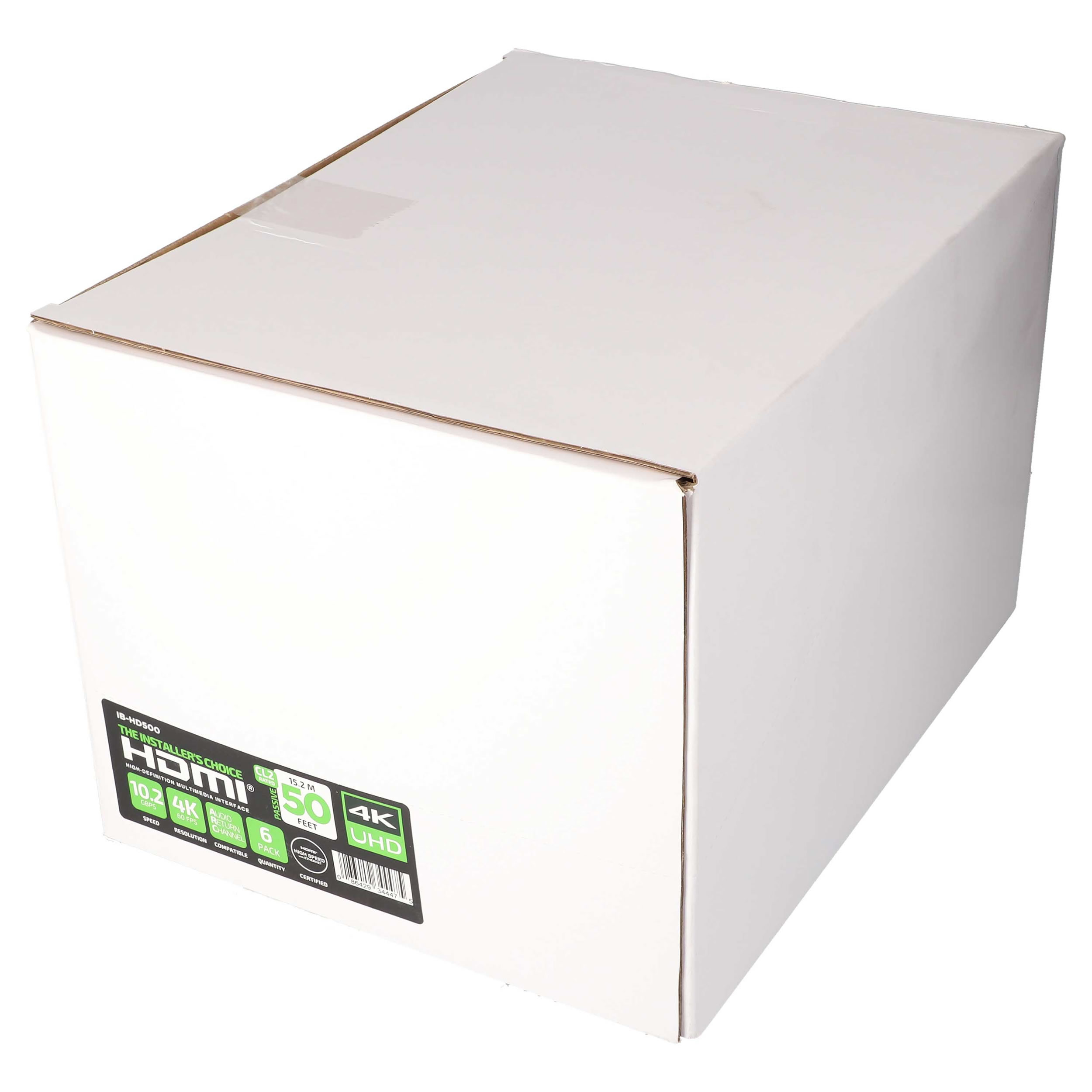 50FT HDMI CABLE 10.2GBPS HIGH SPEED ARC - 6PK SHELF BOX