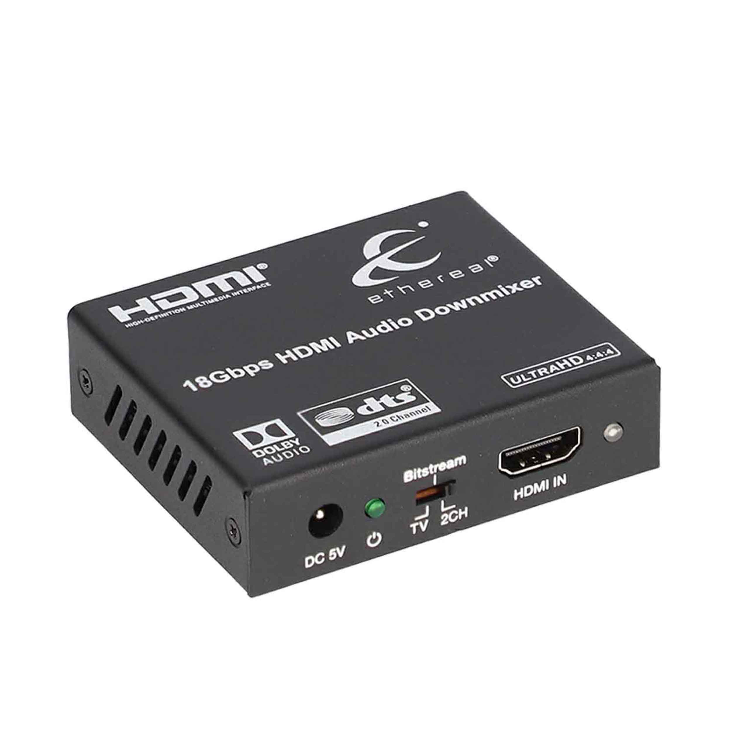 HDMI 2.0 AUDIO DE-EMBEDDER, OPTICAL, COAX, ANALOG, WITH DOWNMIXING