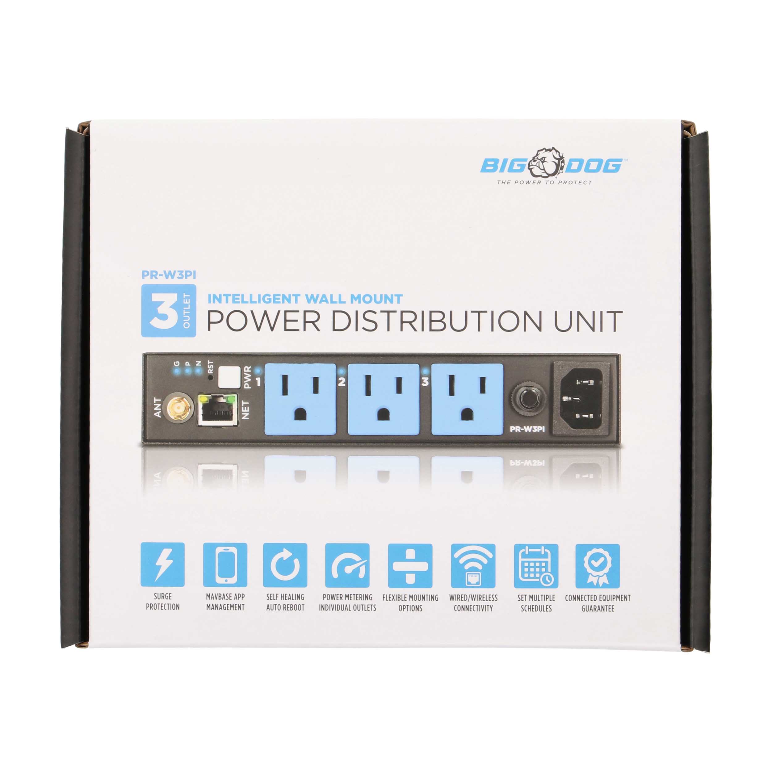 3-OUTLET WALL MOUNT SMART POWER DISTRIBUTION UNIT WITH SELF-HEALING